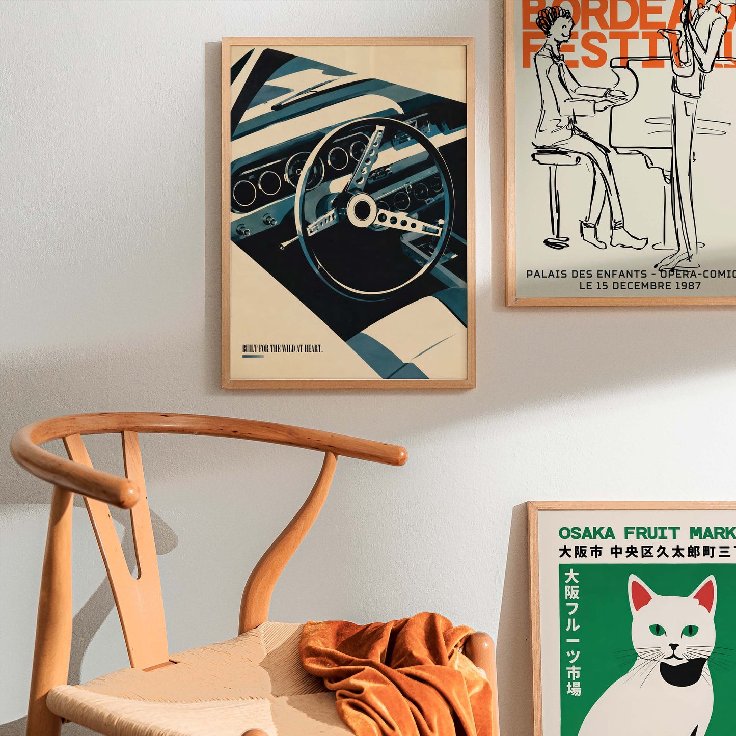 Classic Car Interior Garage Poster