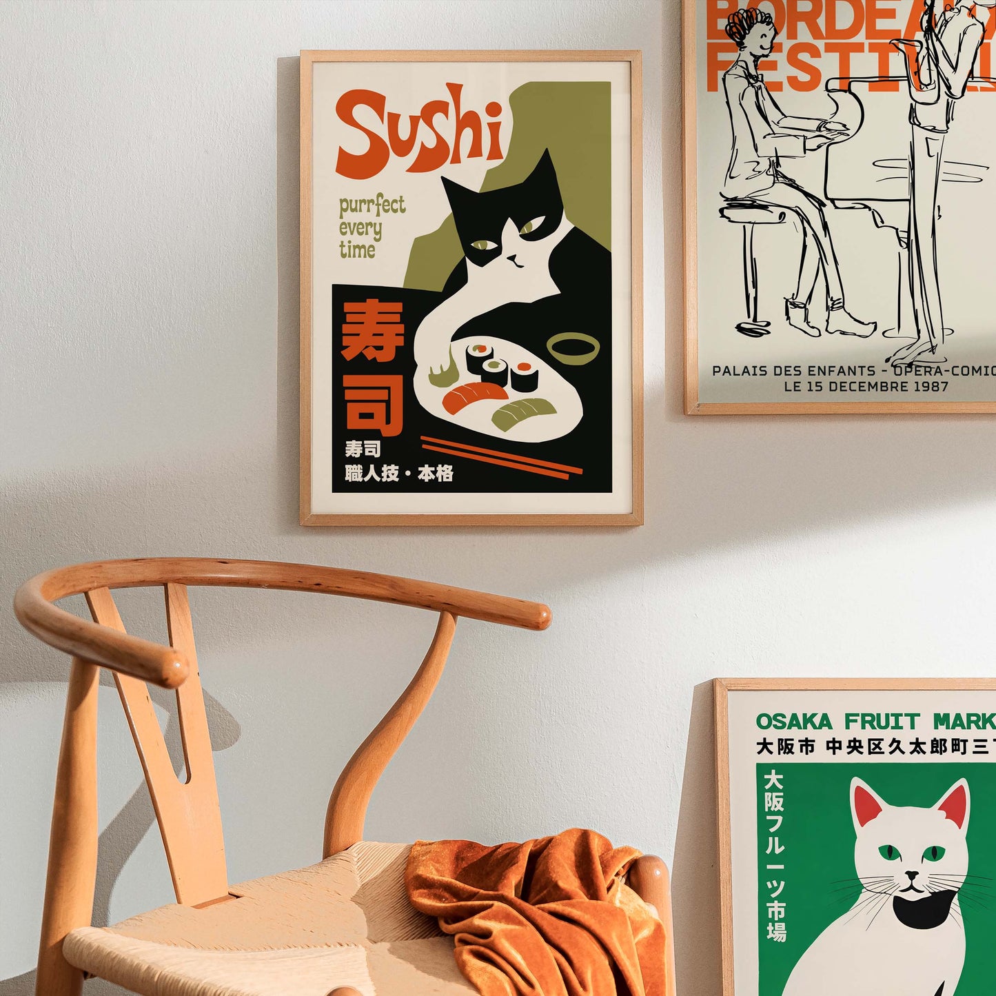 Sushi Cat Poster Print