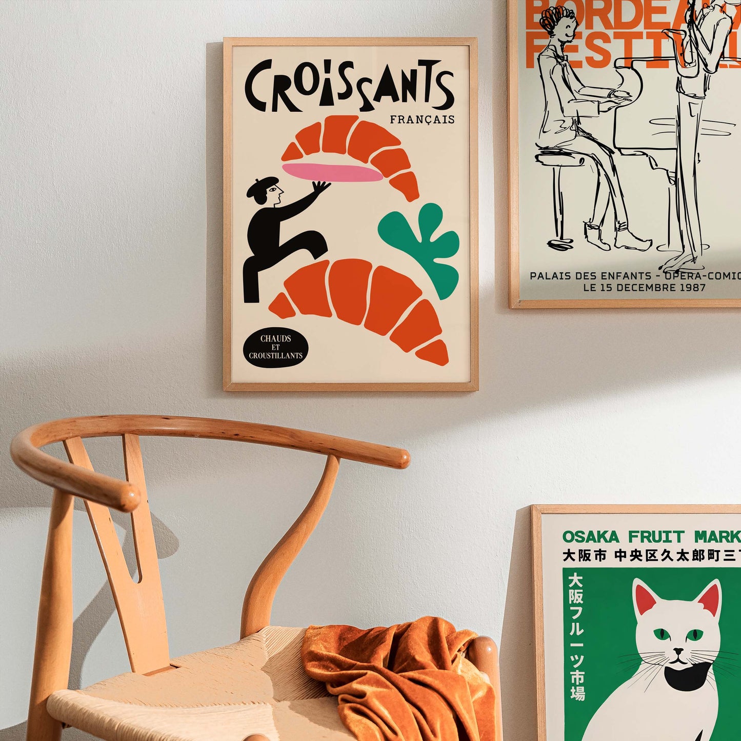 Croissants Français Illustration Poster