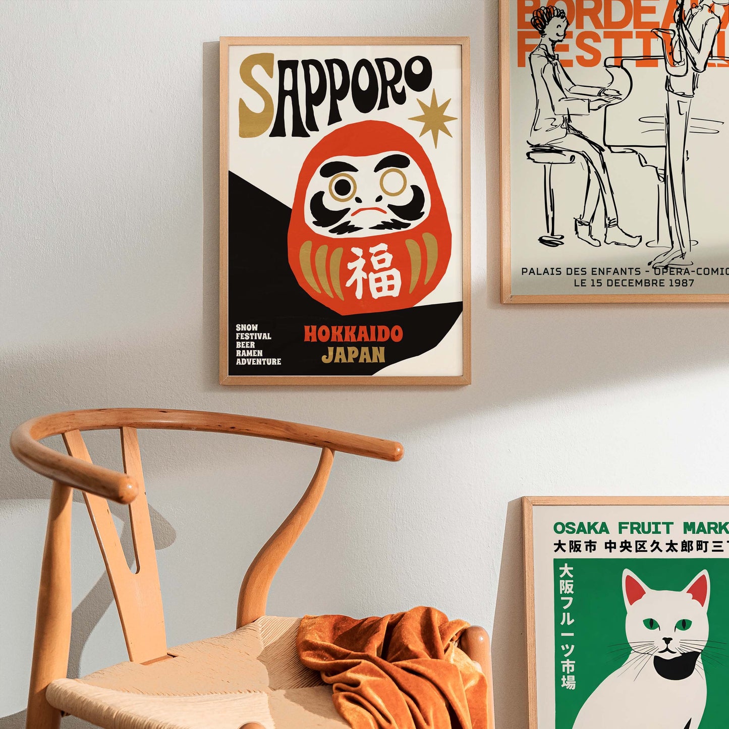 Sapporo Hokkaido Daruma Travel Poster