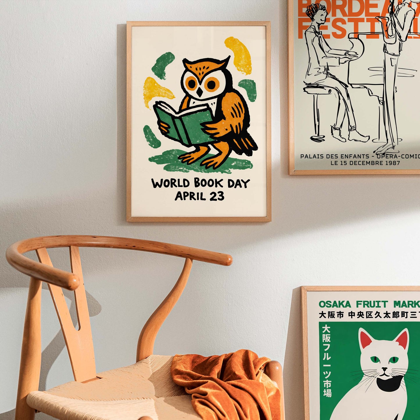 World Book Day Owl Poster Wall Art