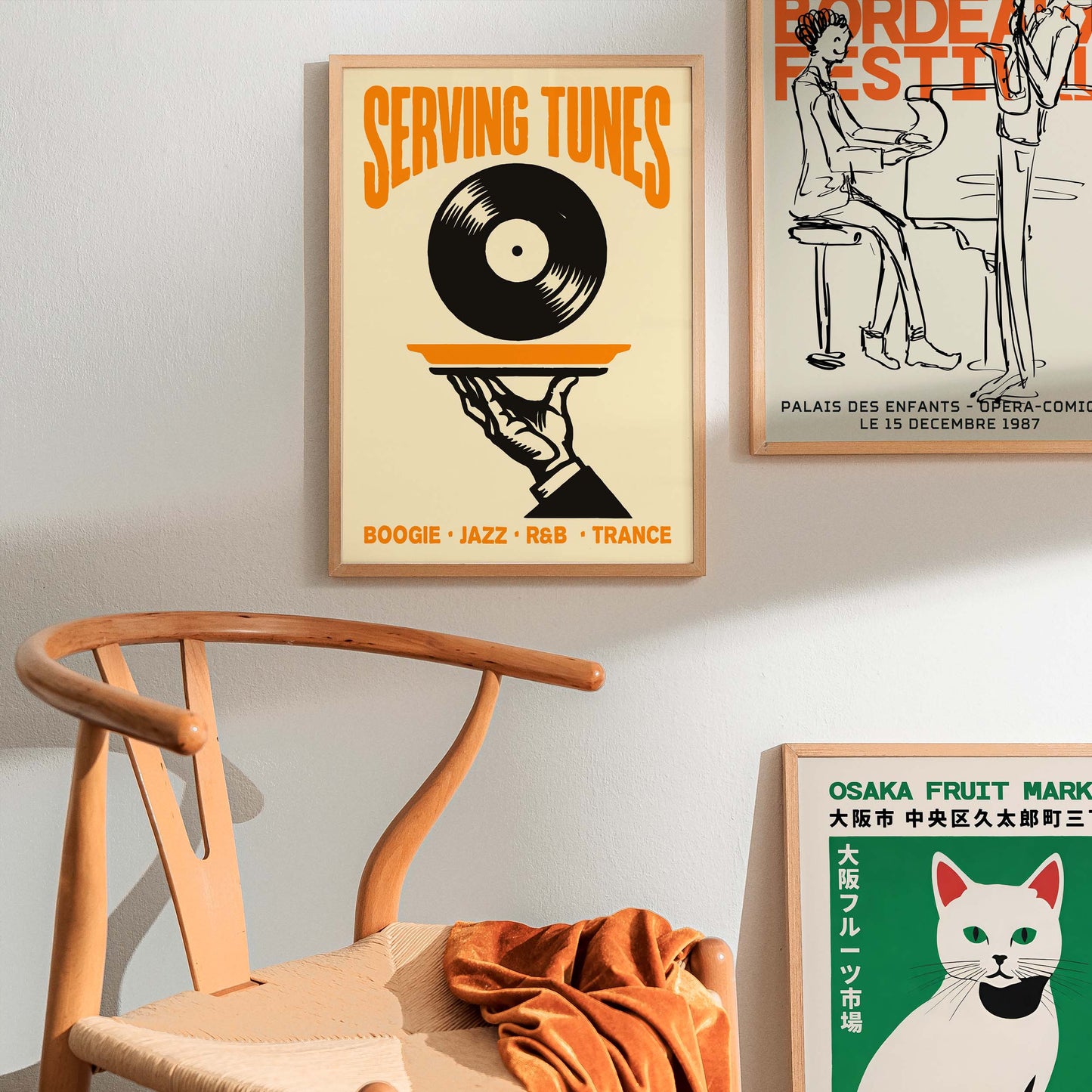 Serving Tunes Vinyl Record Poster