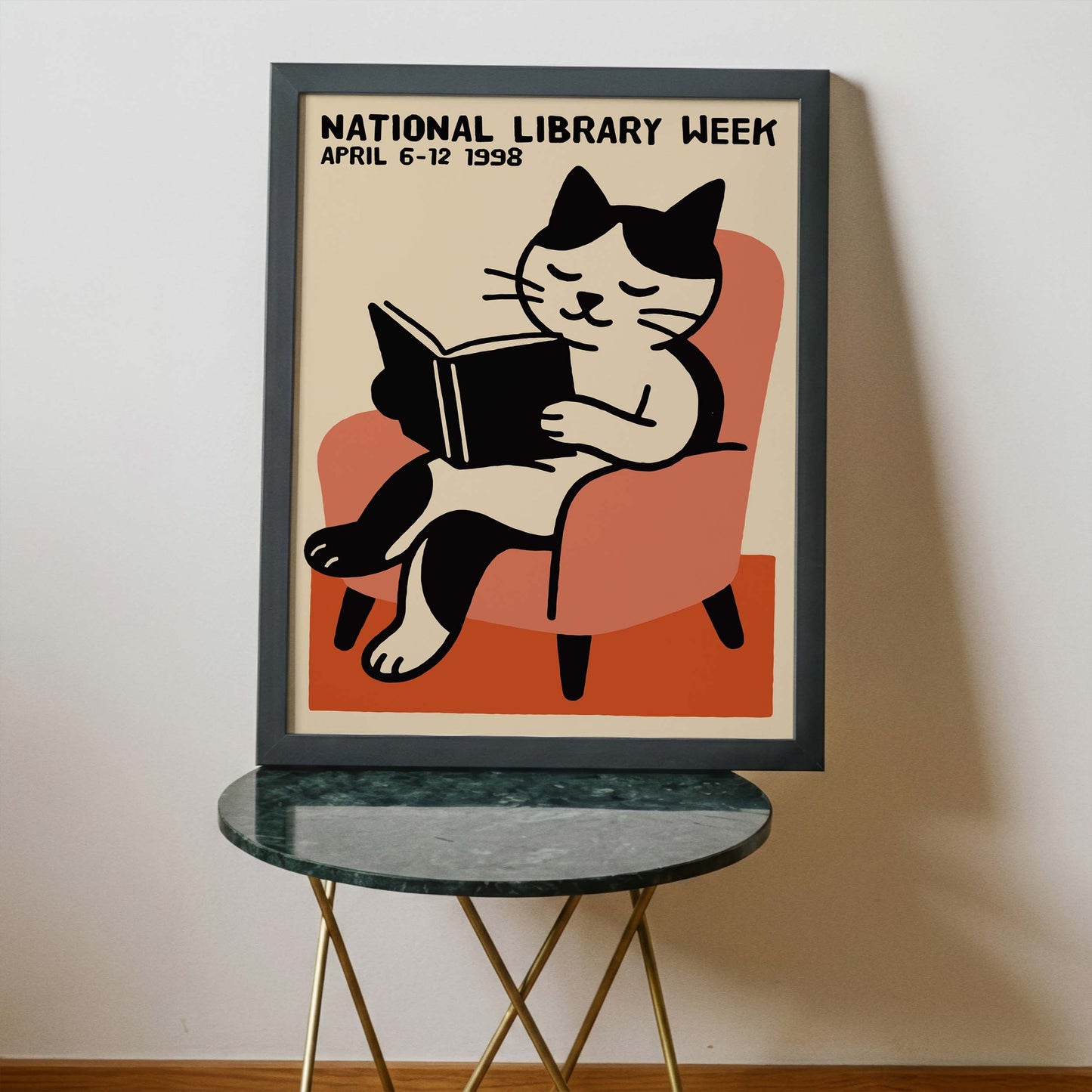 National Library Week Cat Poster Print
