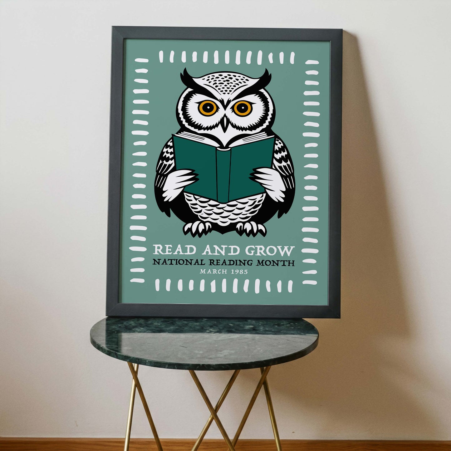 Reading Owl Library Wall Art