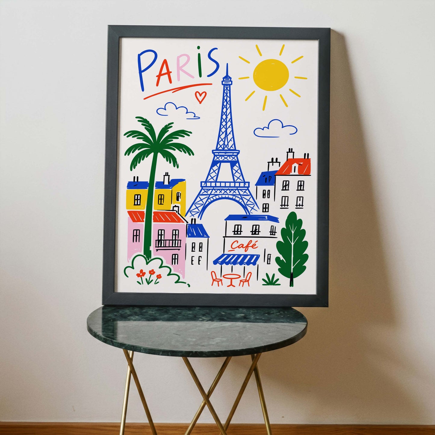 Paris Eiffel Cityscape Poster Print