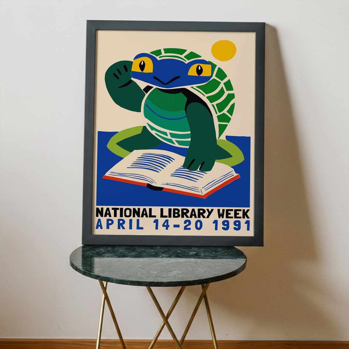 National Library Week Turtle Poster