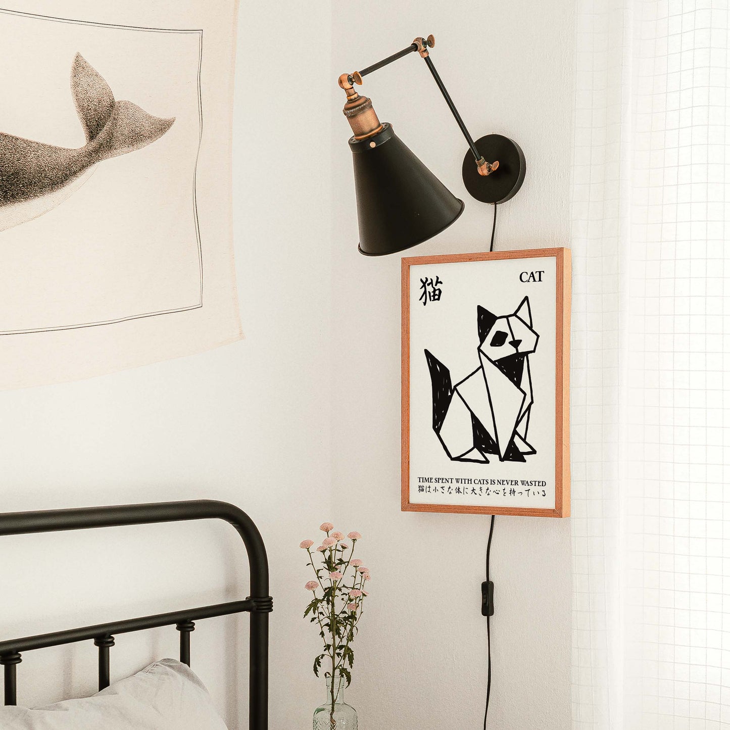 Minimal Cat Line Wall Print