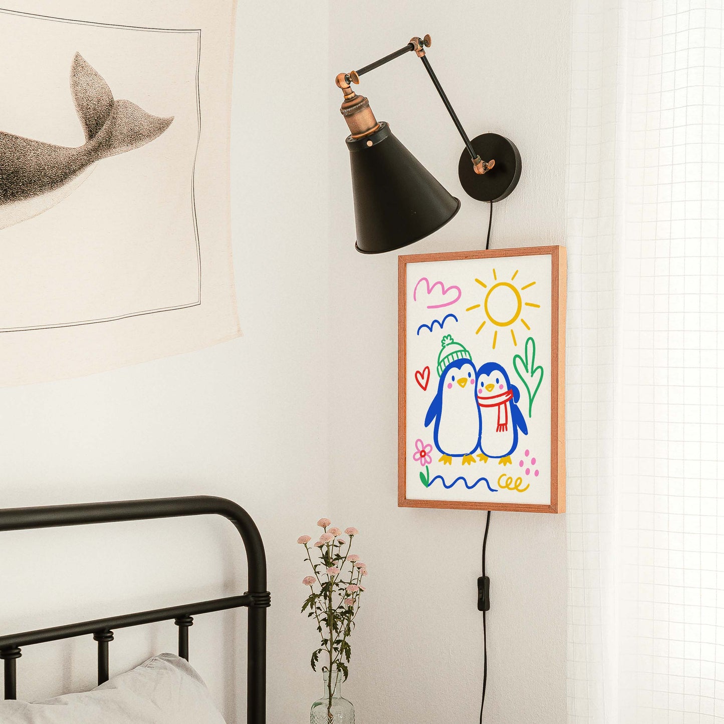 Penguin Couple Nursery Wall Art
