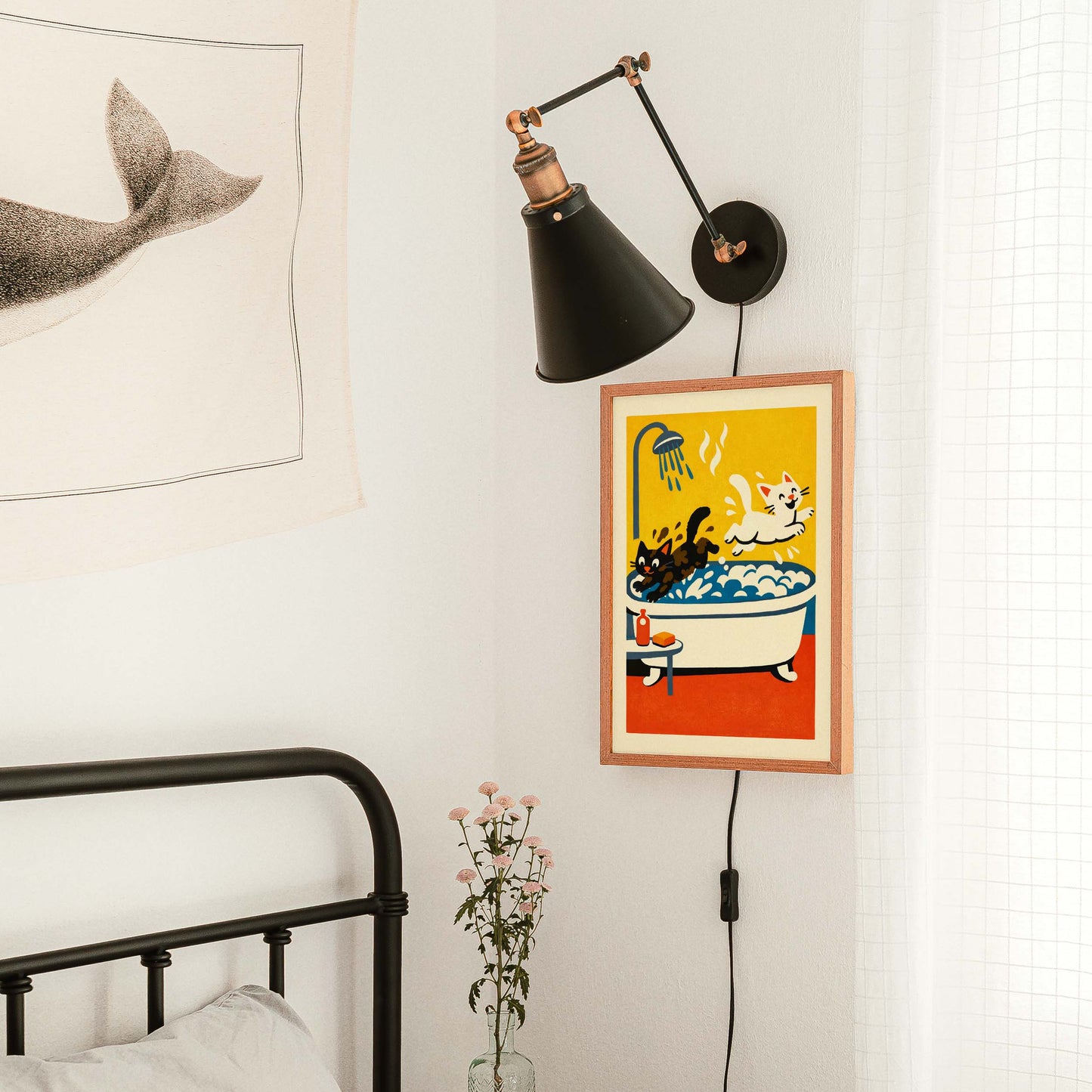 Playful Bathtub Cats Poster Print