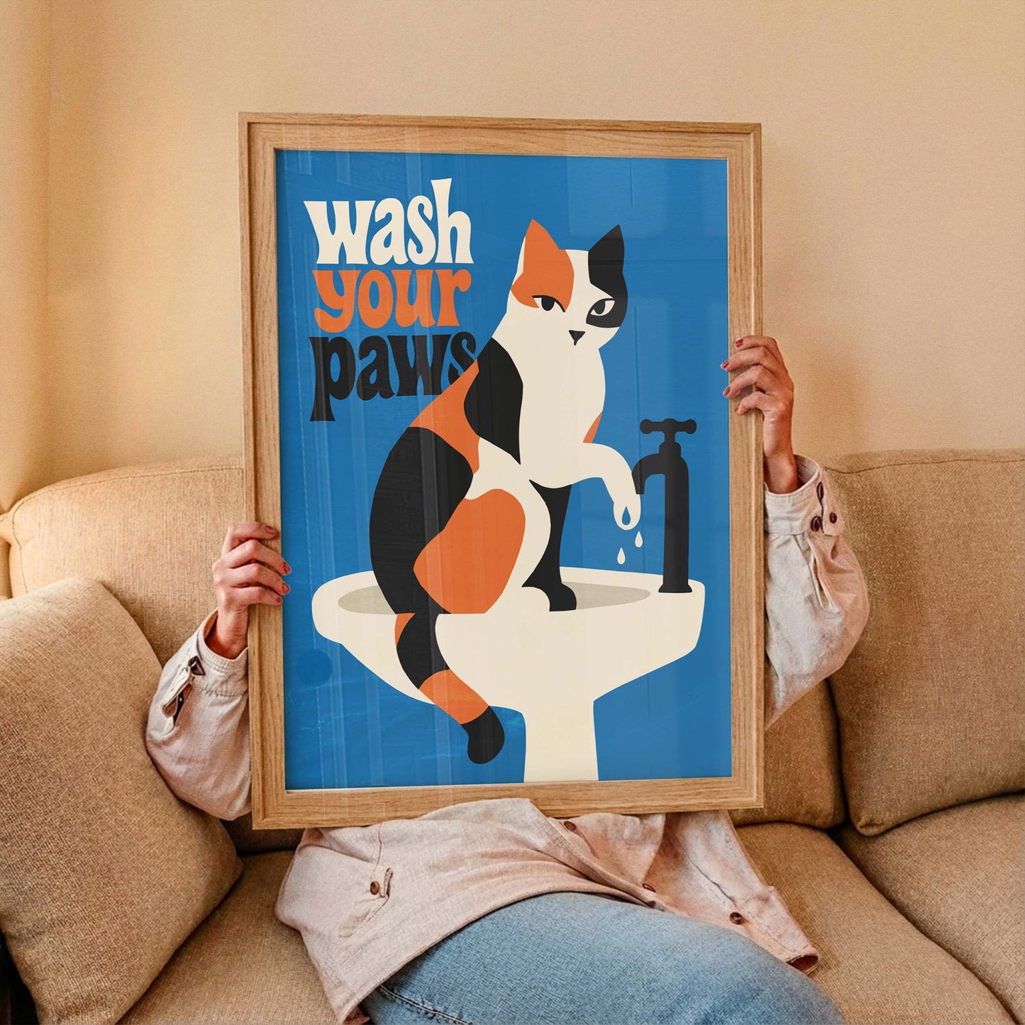 Wash Your Paws Cat Print