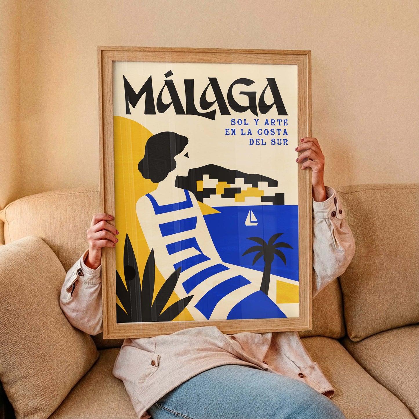 Málaga Costa del Sol Travel Poster