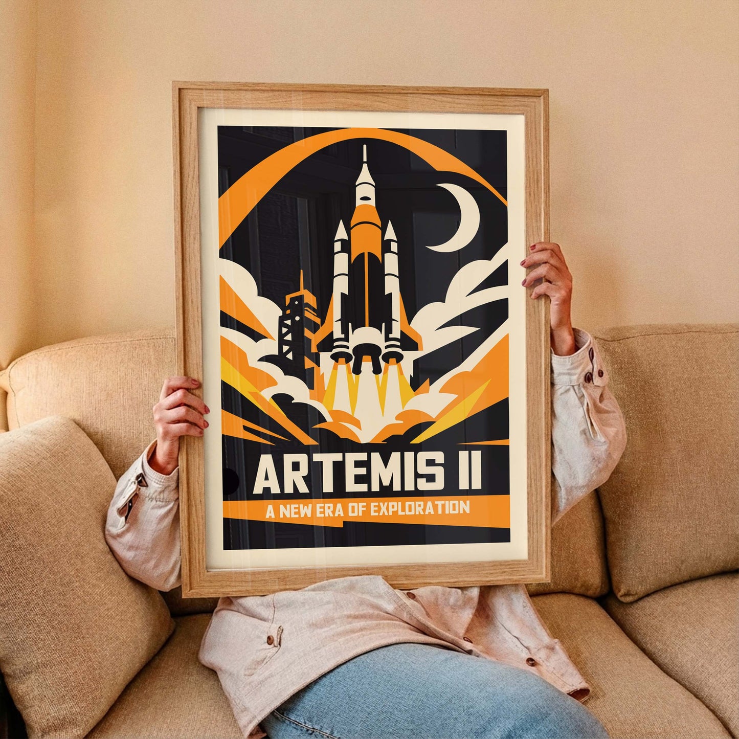 Artemis II Space Rocket Poster Print
