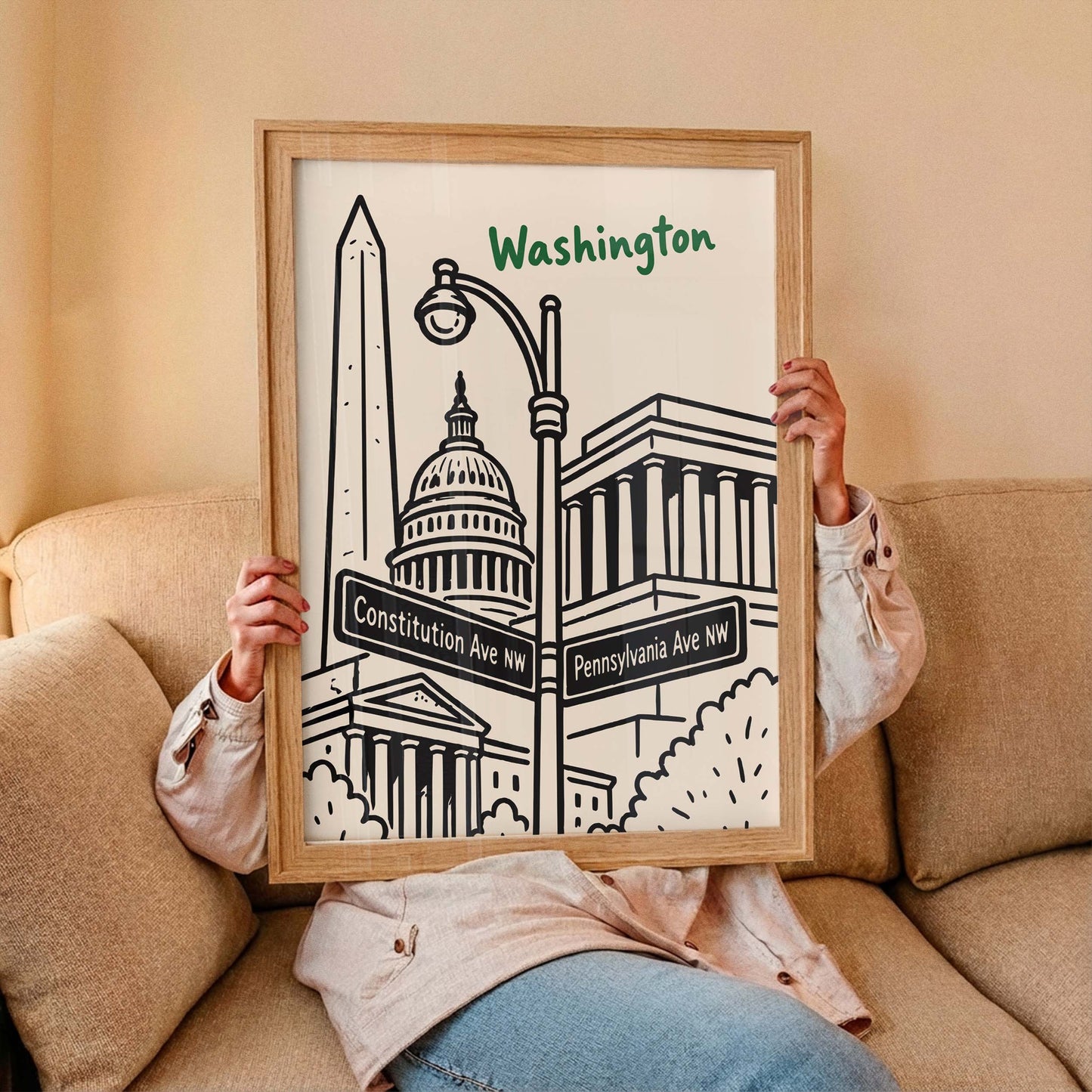 Washington DC Constitution Avenue Art Print