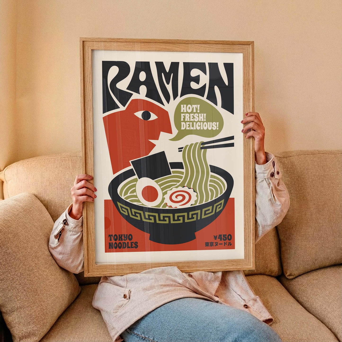 Tokyo Ramen Noodles Vintage Kitchen Poster