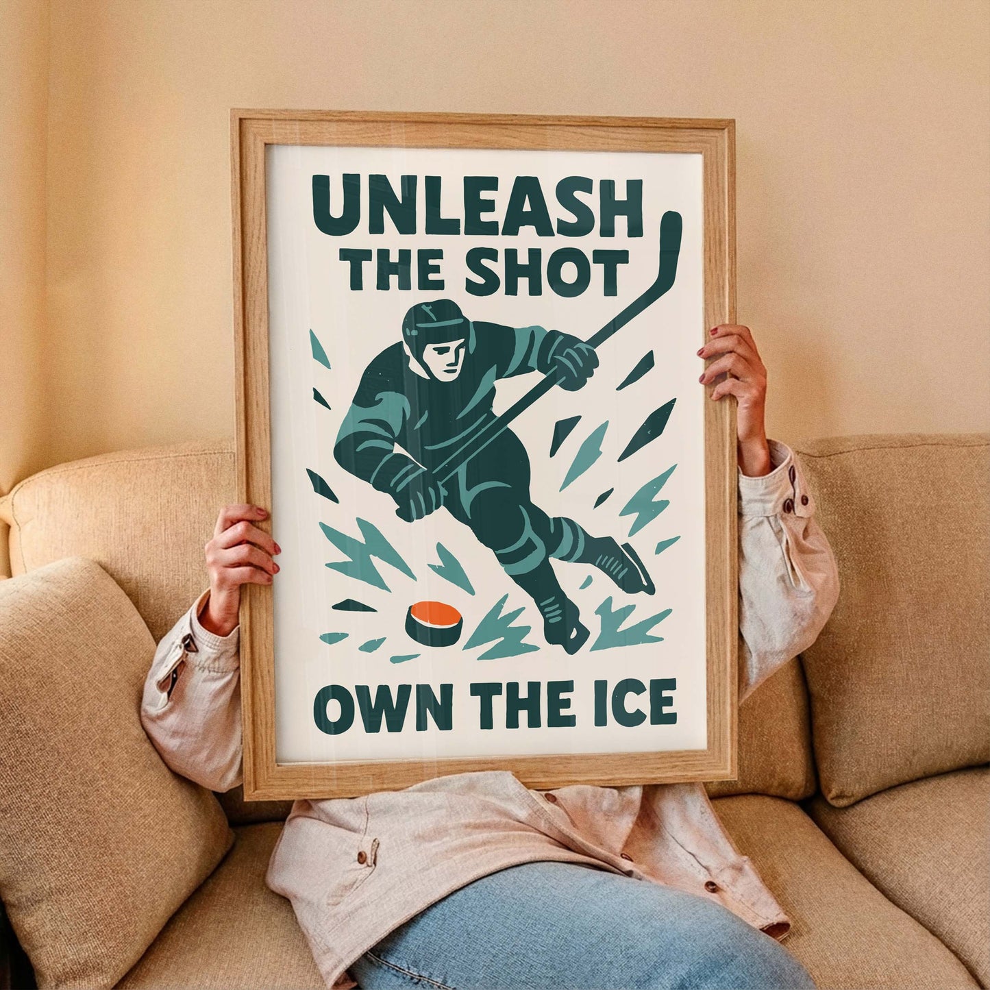Unleash The Shot Hockey Poster