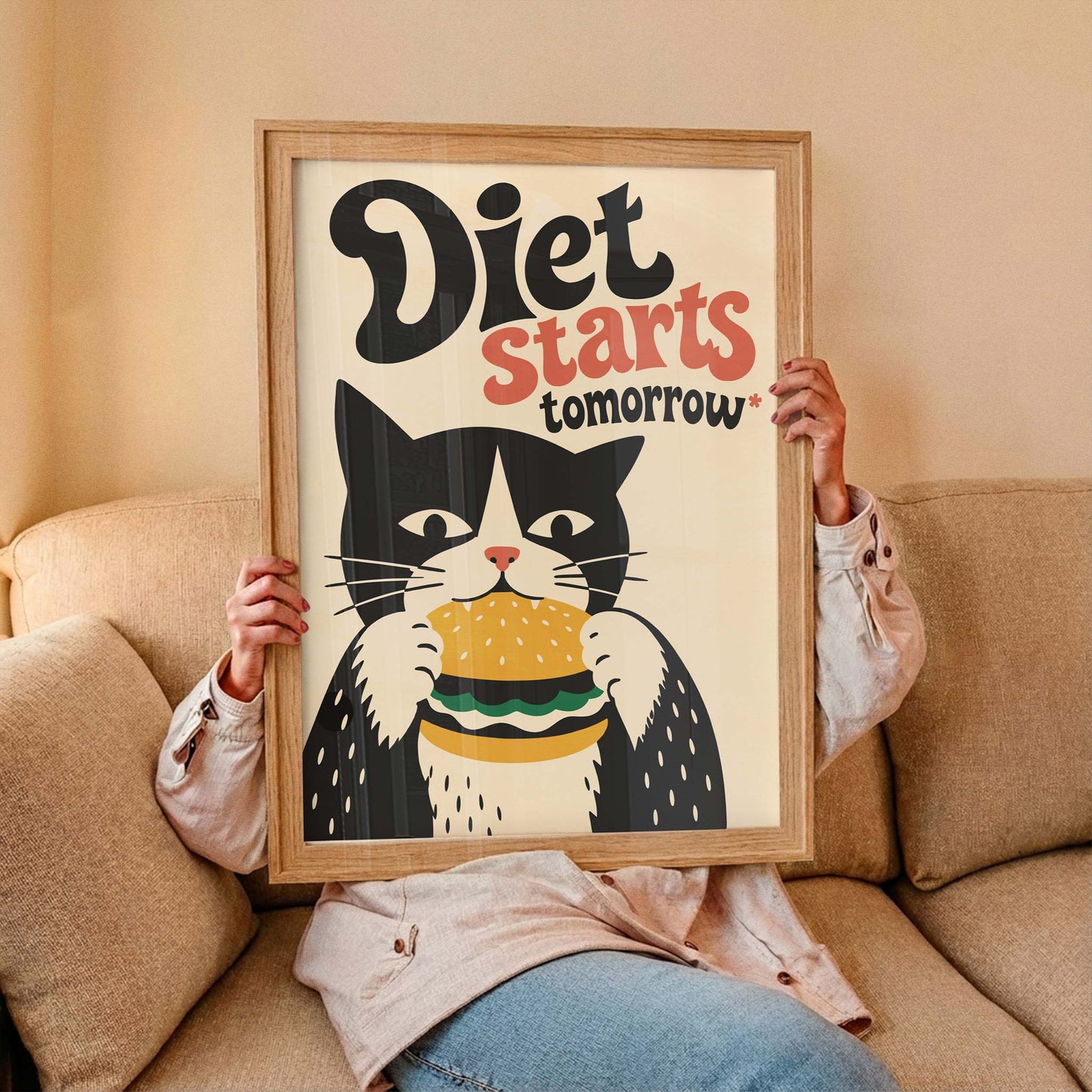 Diet Tomorrow Cat Print