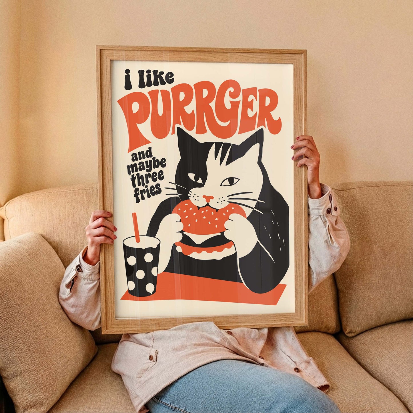 Cat Burger Humor Poster
