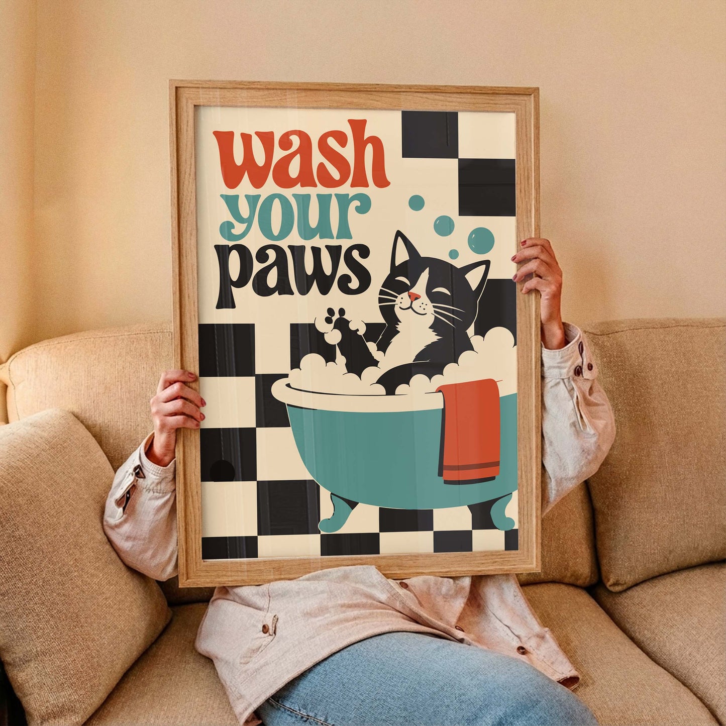 Wash Your Paws Poster Bathroom