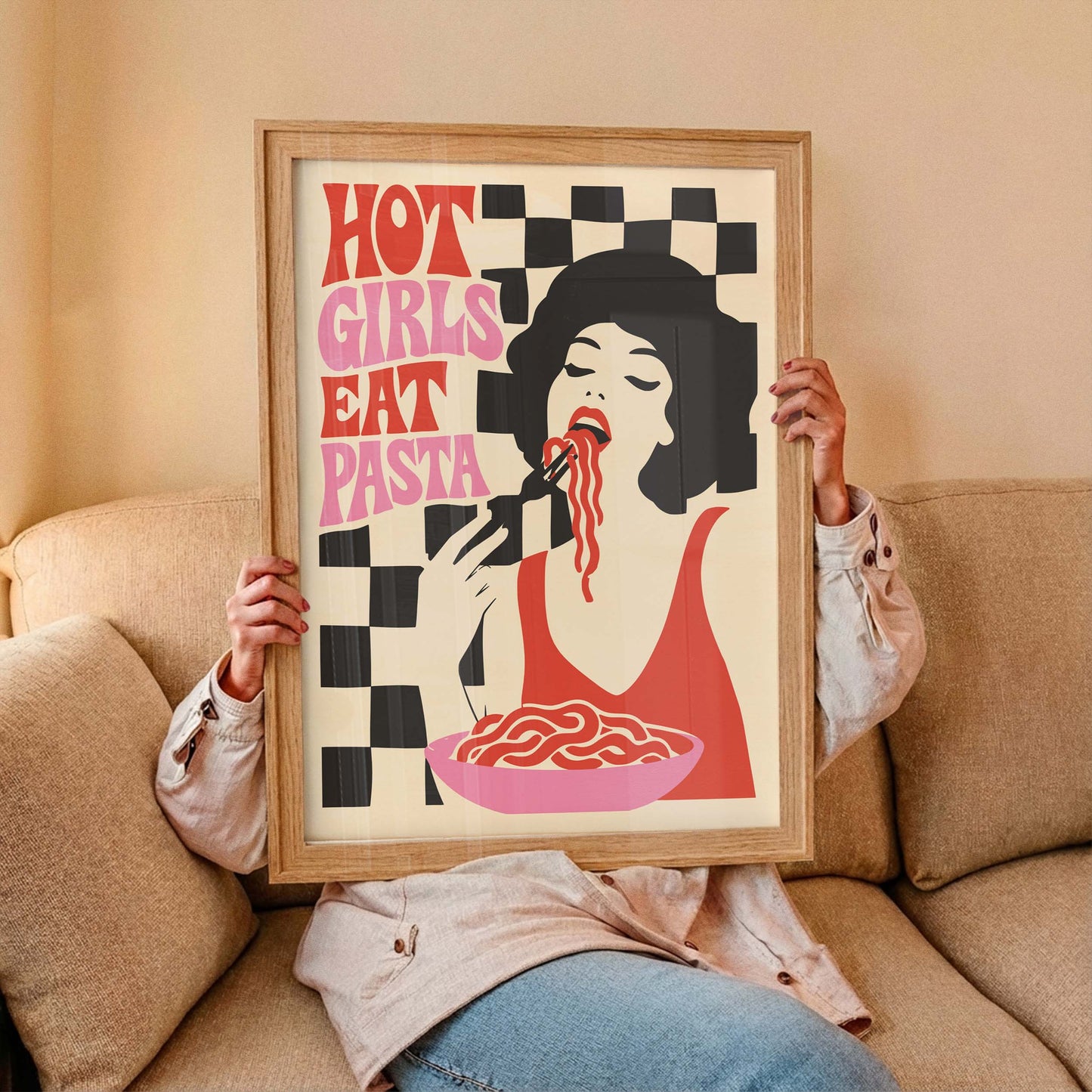 Hot Girls Eat Pasta Print