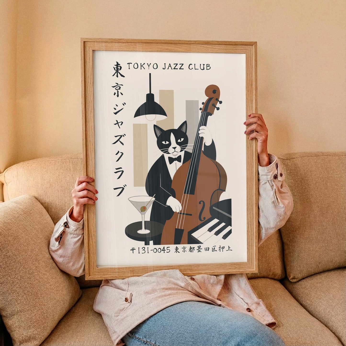 Tokyo Jazz Cat Poster Print