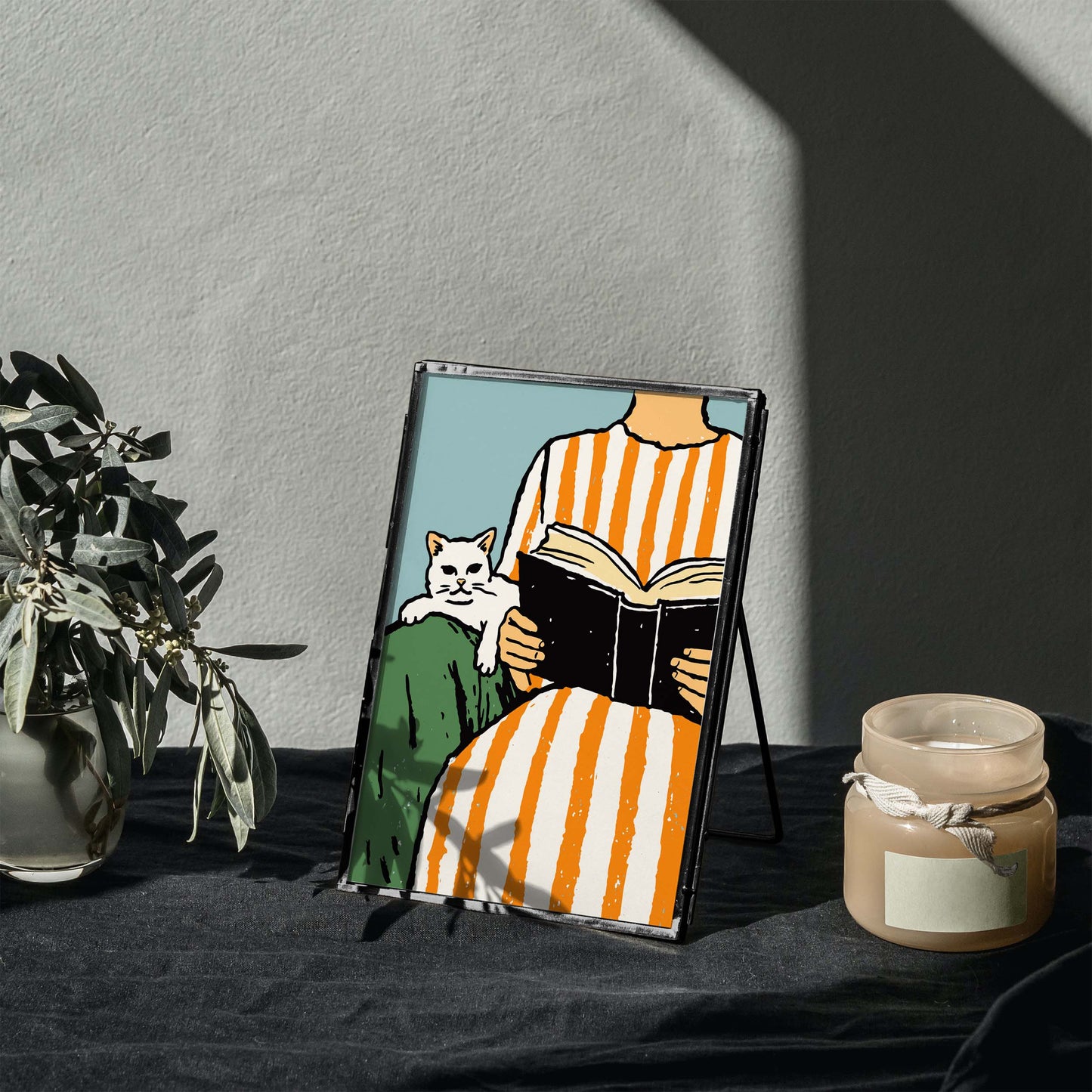 Reading With Cat Poster