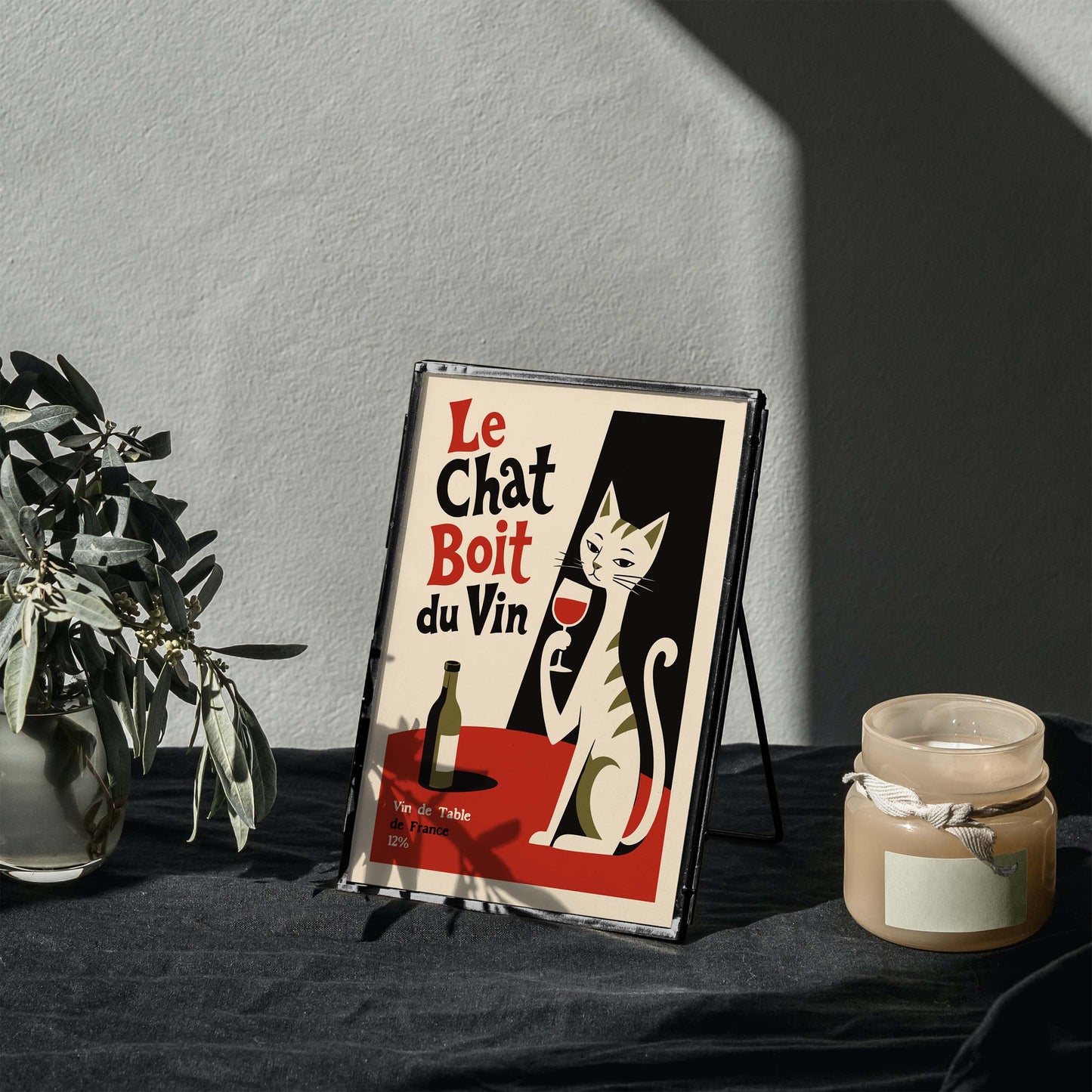 Le Chat Boit Du Vin Print