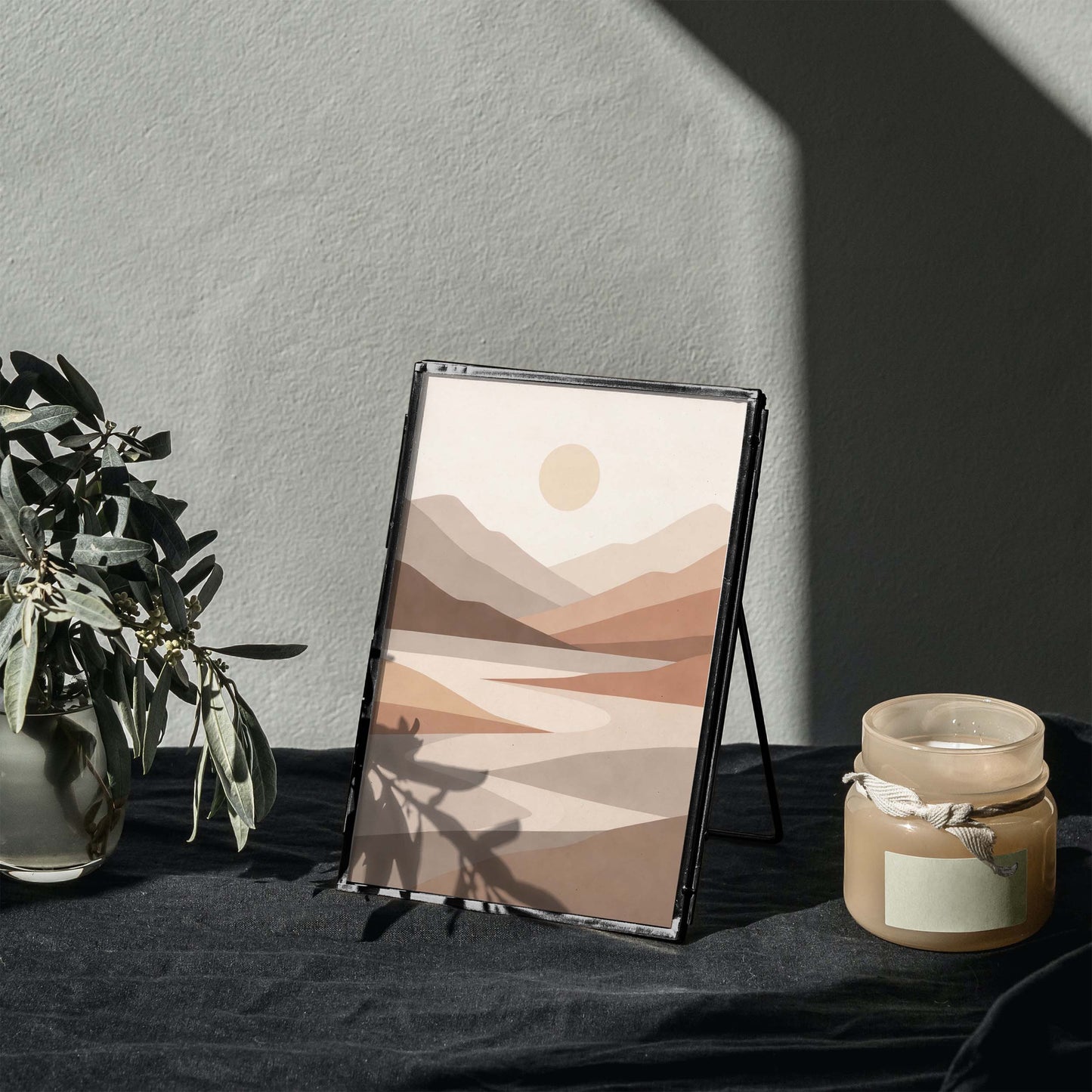 Abstract Desert Mountain Landscape Wall Art
