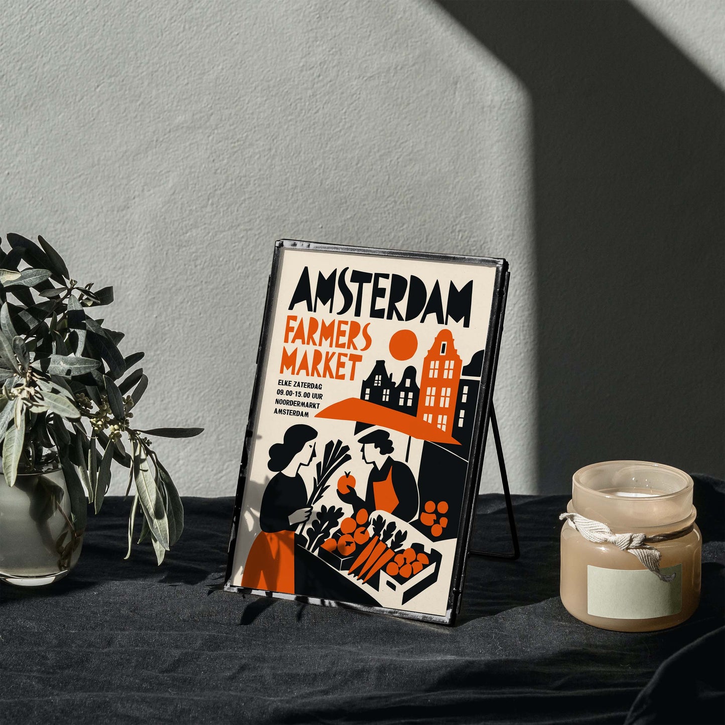 Amsterdam Farmers Market Vintage Poster