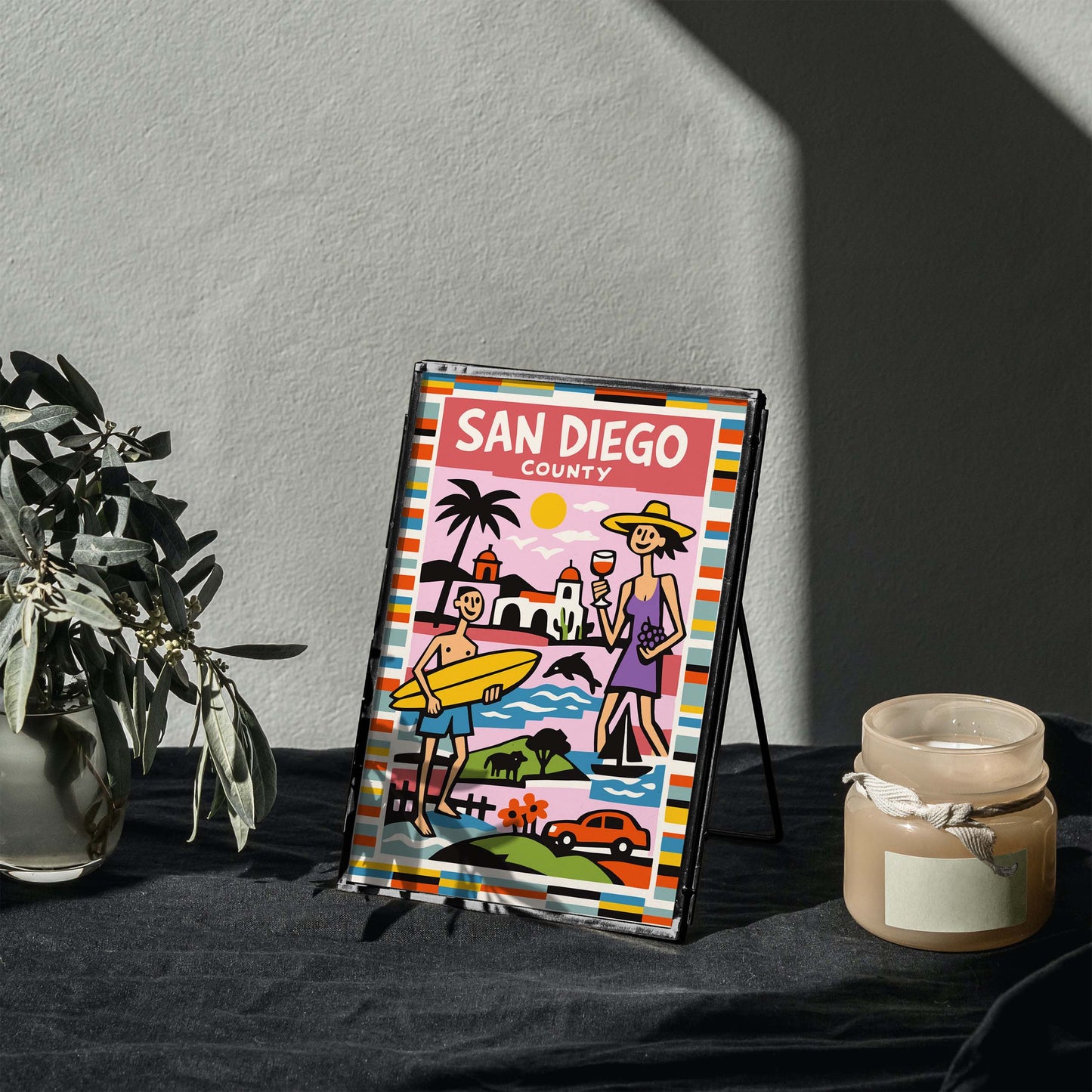 San Diego County Travel Poster Print