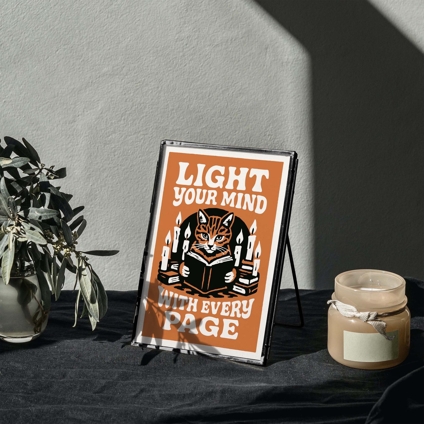 Literary Cat Poster Wall Art