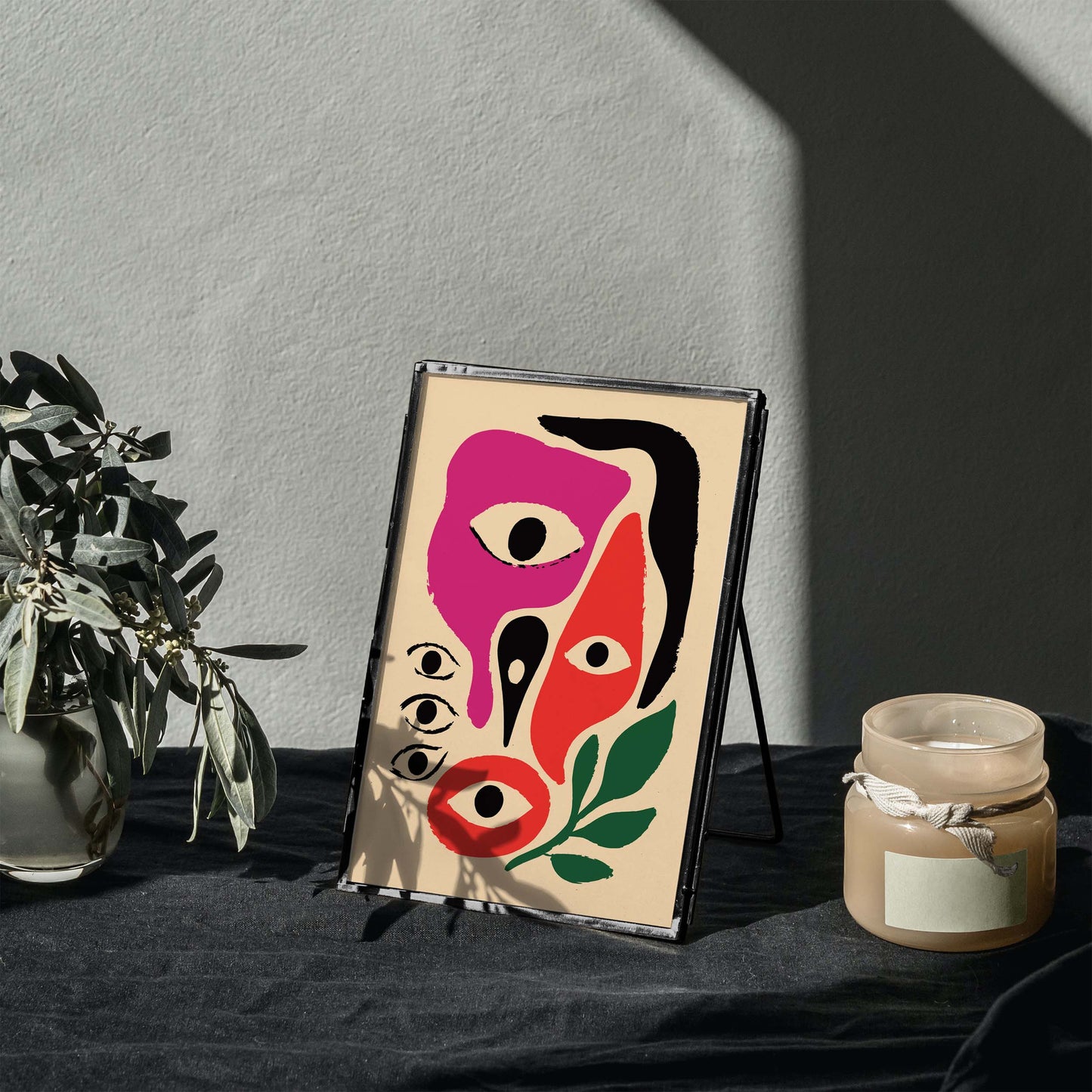 Abstract Face Print Wall Decor