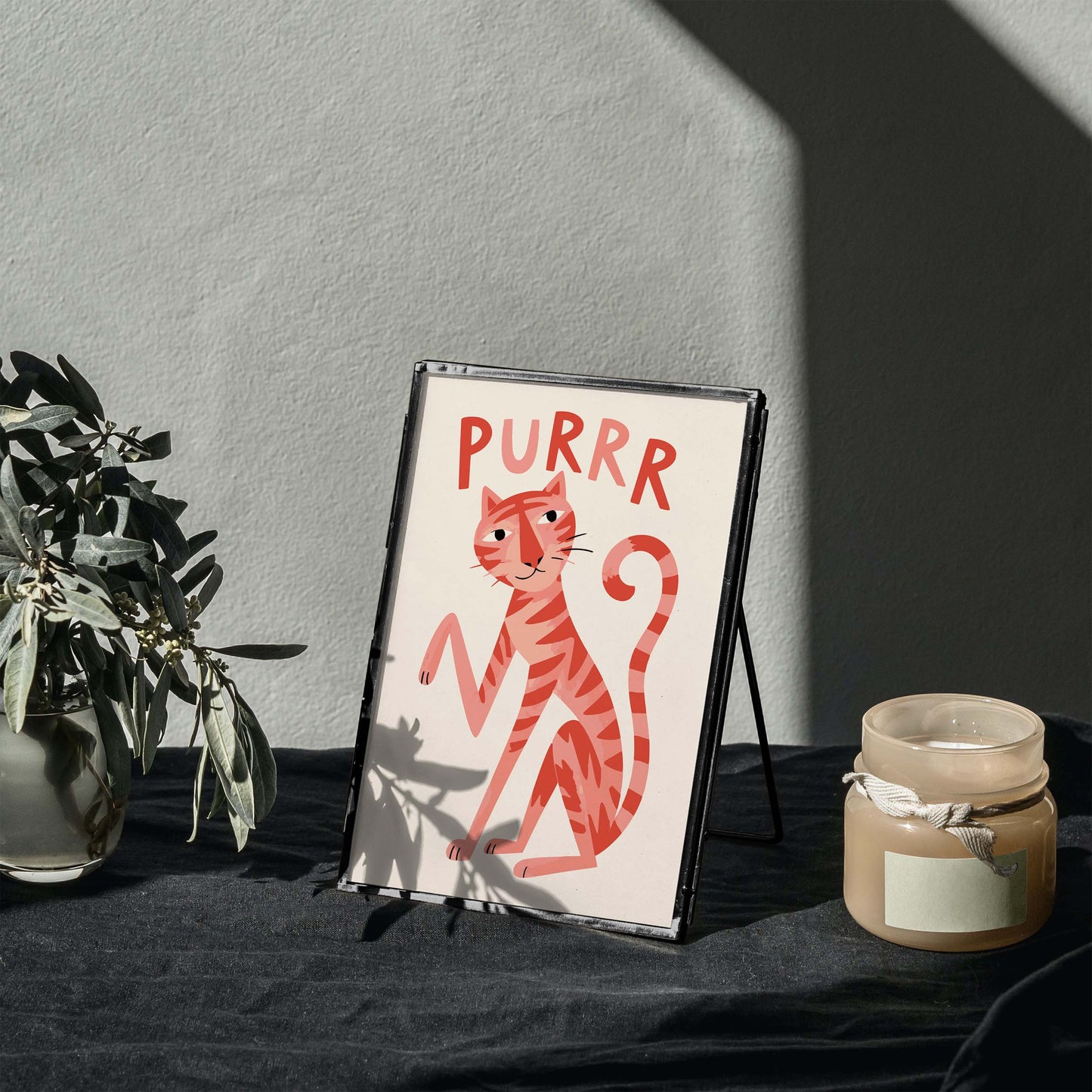 PURRR Pink Cat Art Print