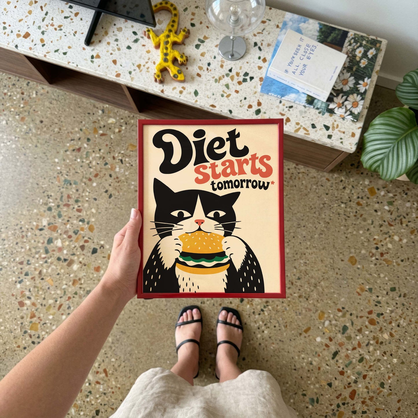 Diet Tomorrow Cat Print