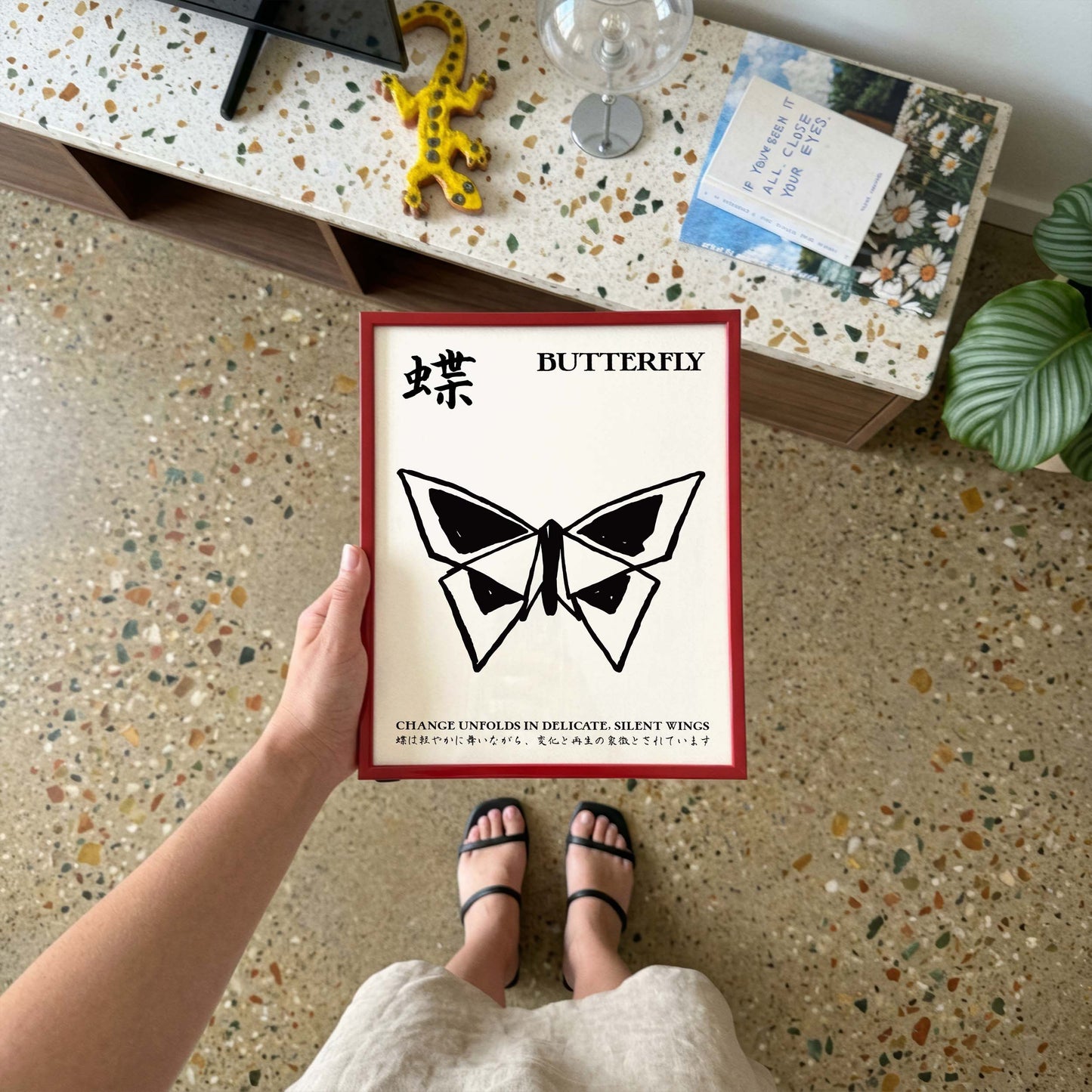 Japanese Butterfly Origami Poster