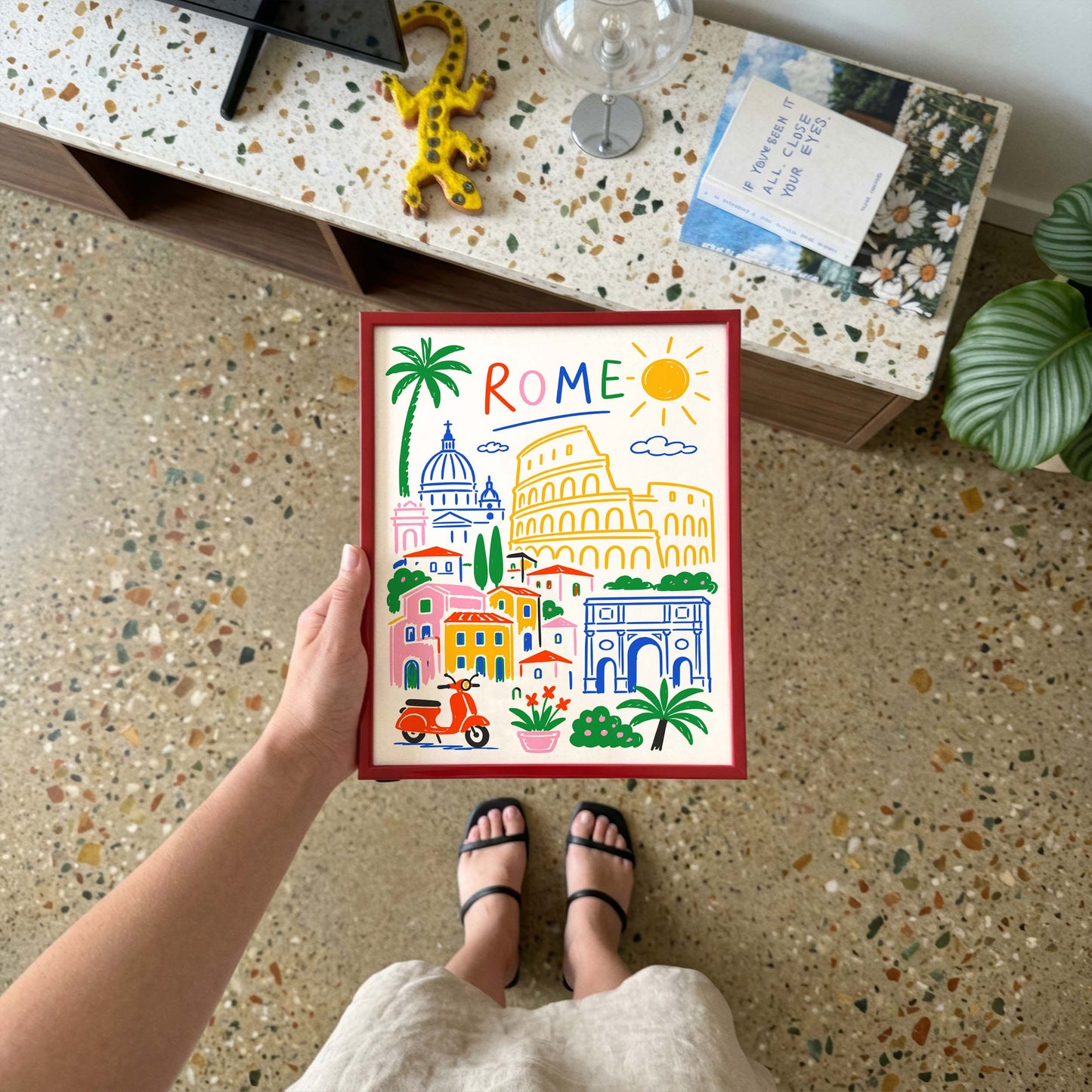 Rome Travel Landmarks Wall Print