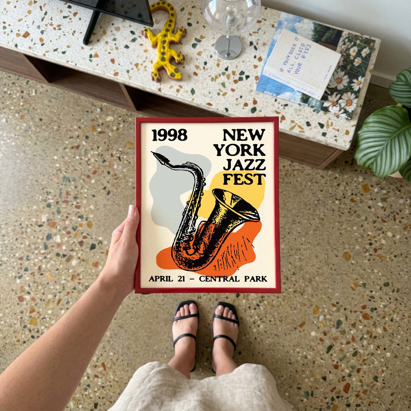 New York Jazz Fest Saxophone Poster 1998