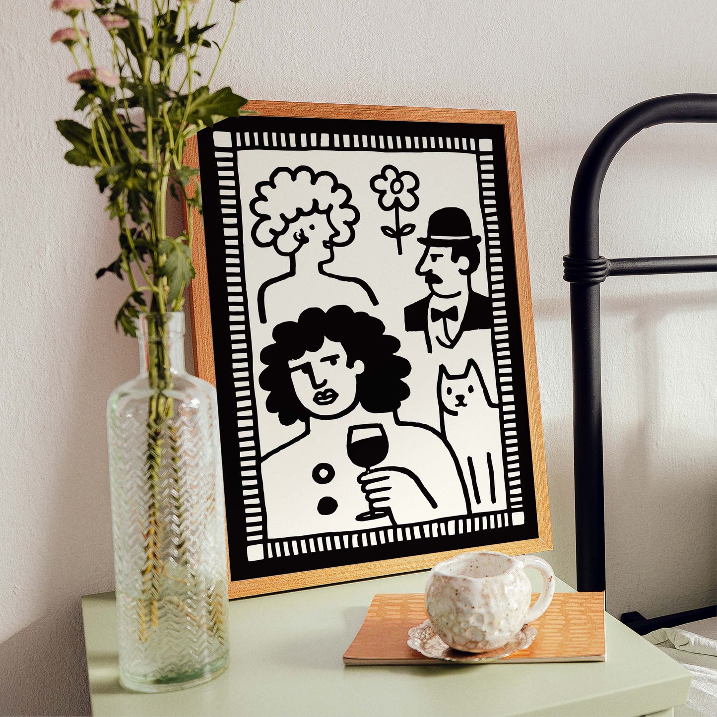 Wine Portrait Character Poster Print