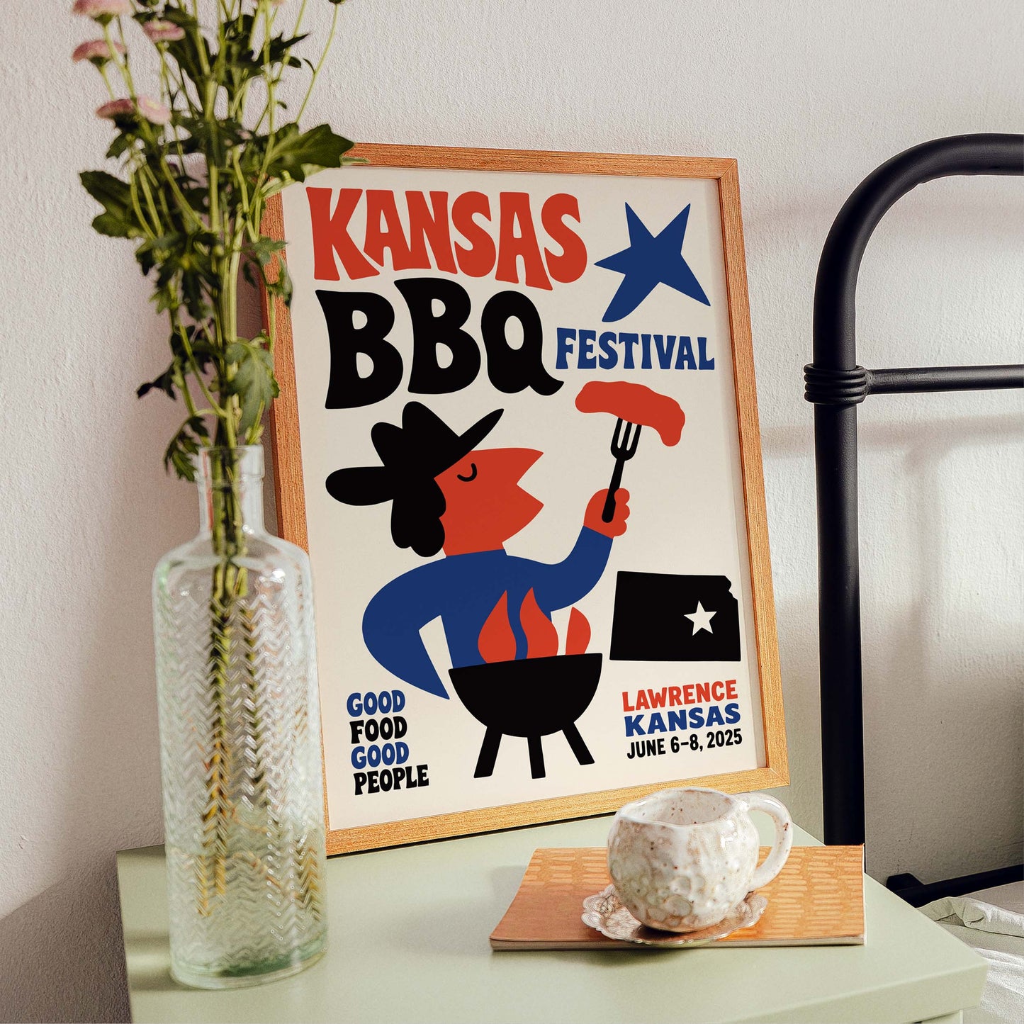 Kansas BBQ Festival Poster Print