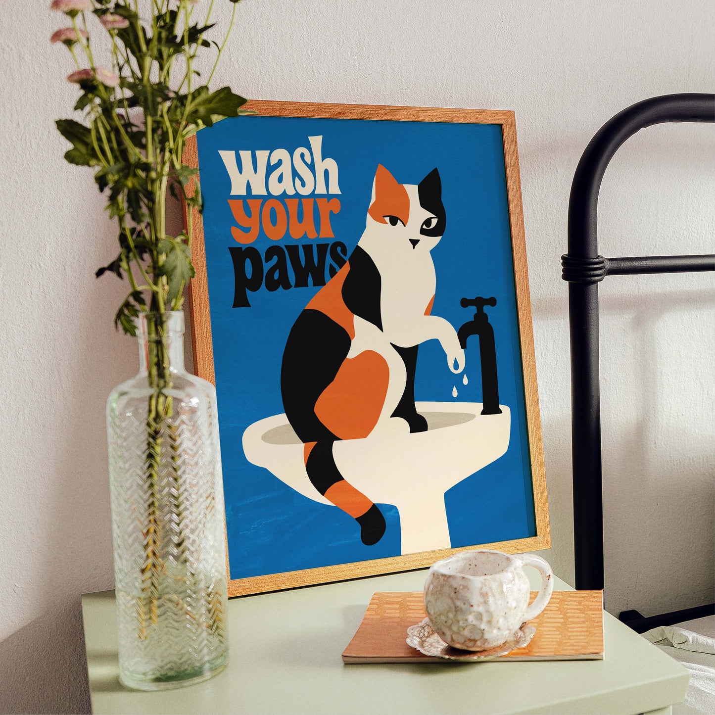 Wash Your Paws Cat Print