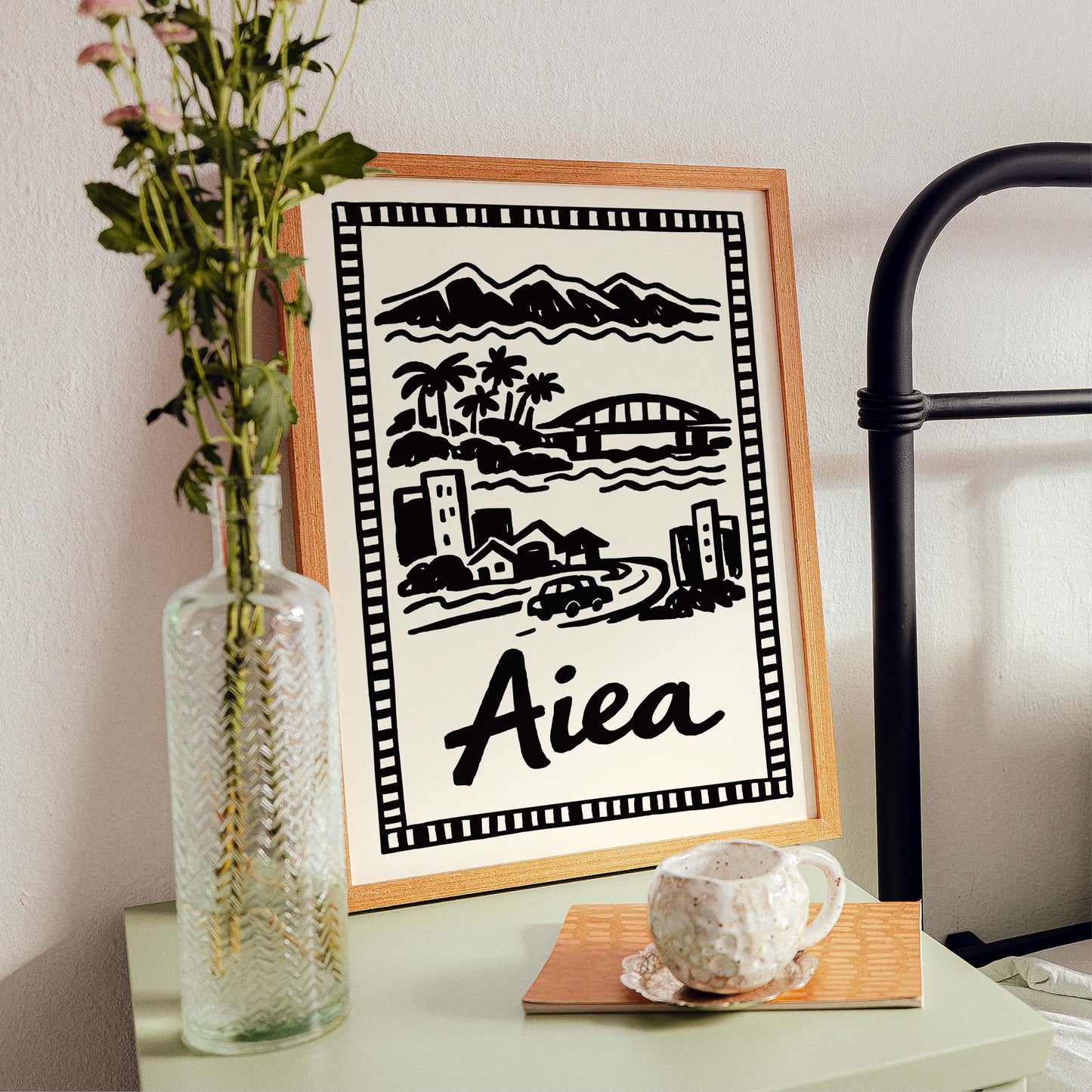 Aiea Hawaii Cityscape Poster Print