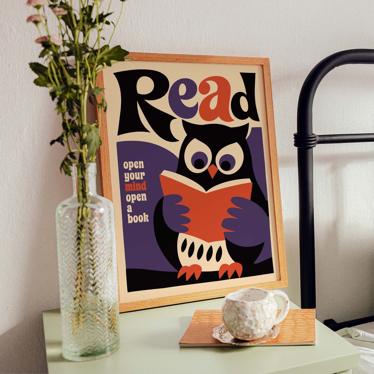 Read Owl Book Lover Poster