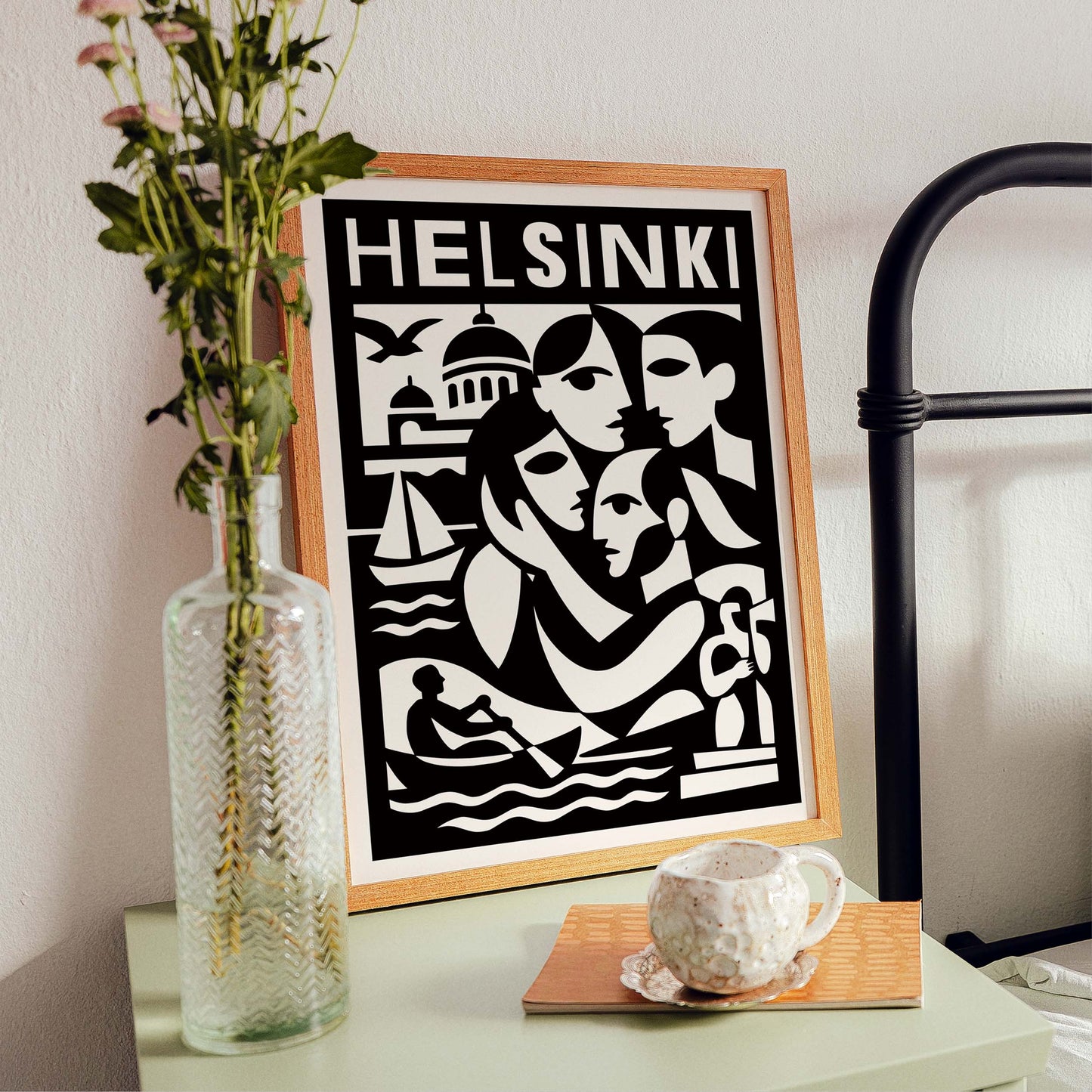Helsinki City Abstract Wall Print