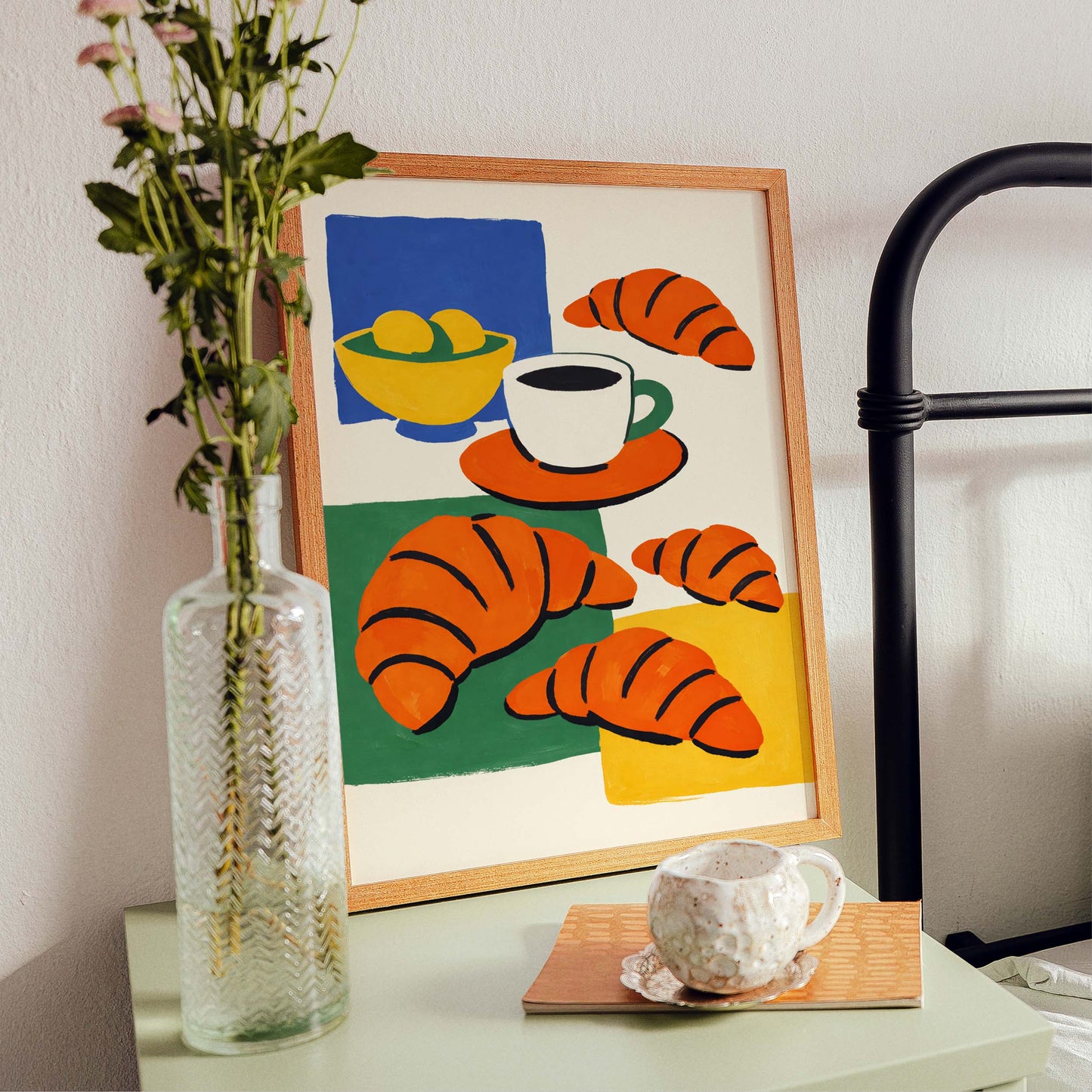 Croissant Coffee Breakfast Poster Print