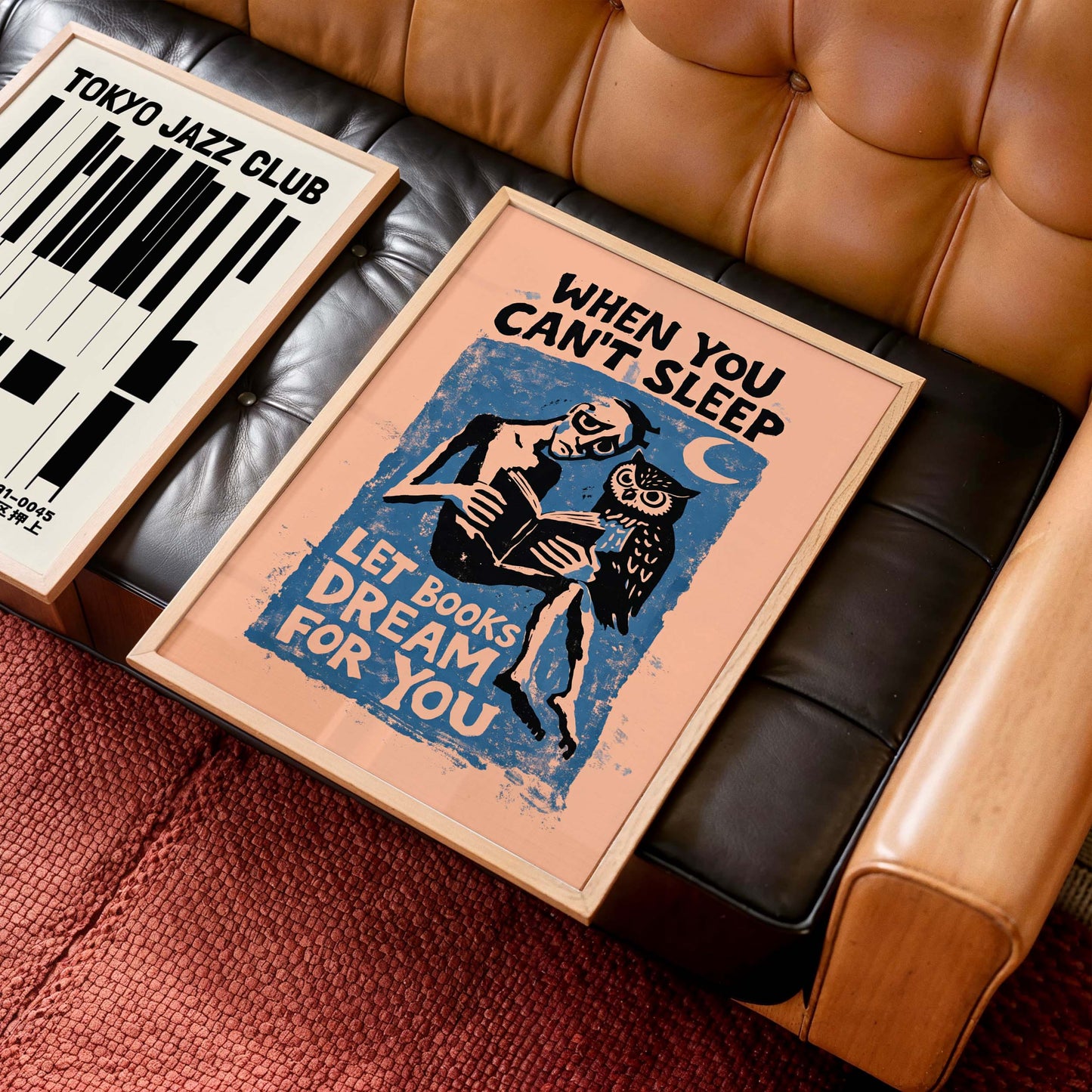 Reading Owl Insomnia Quote Poster