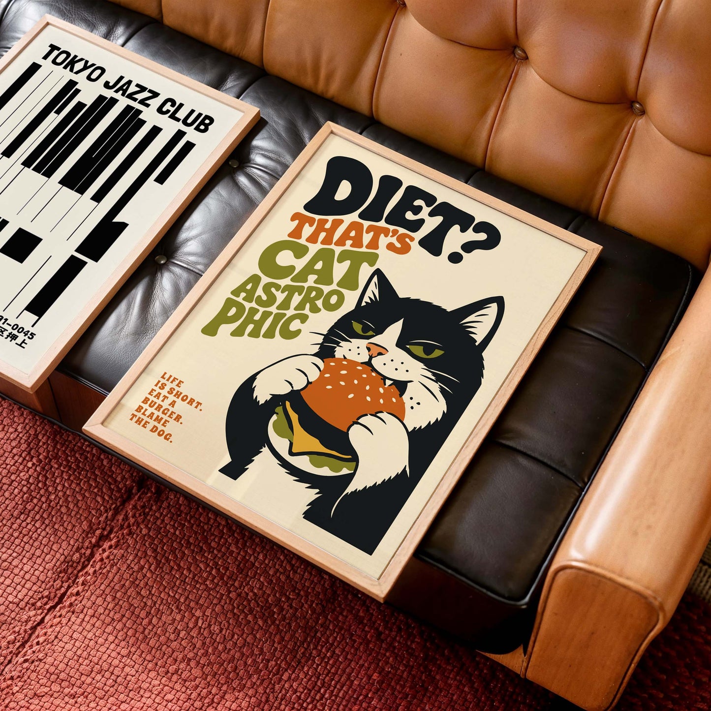 Cat Burger Humor Print