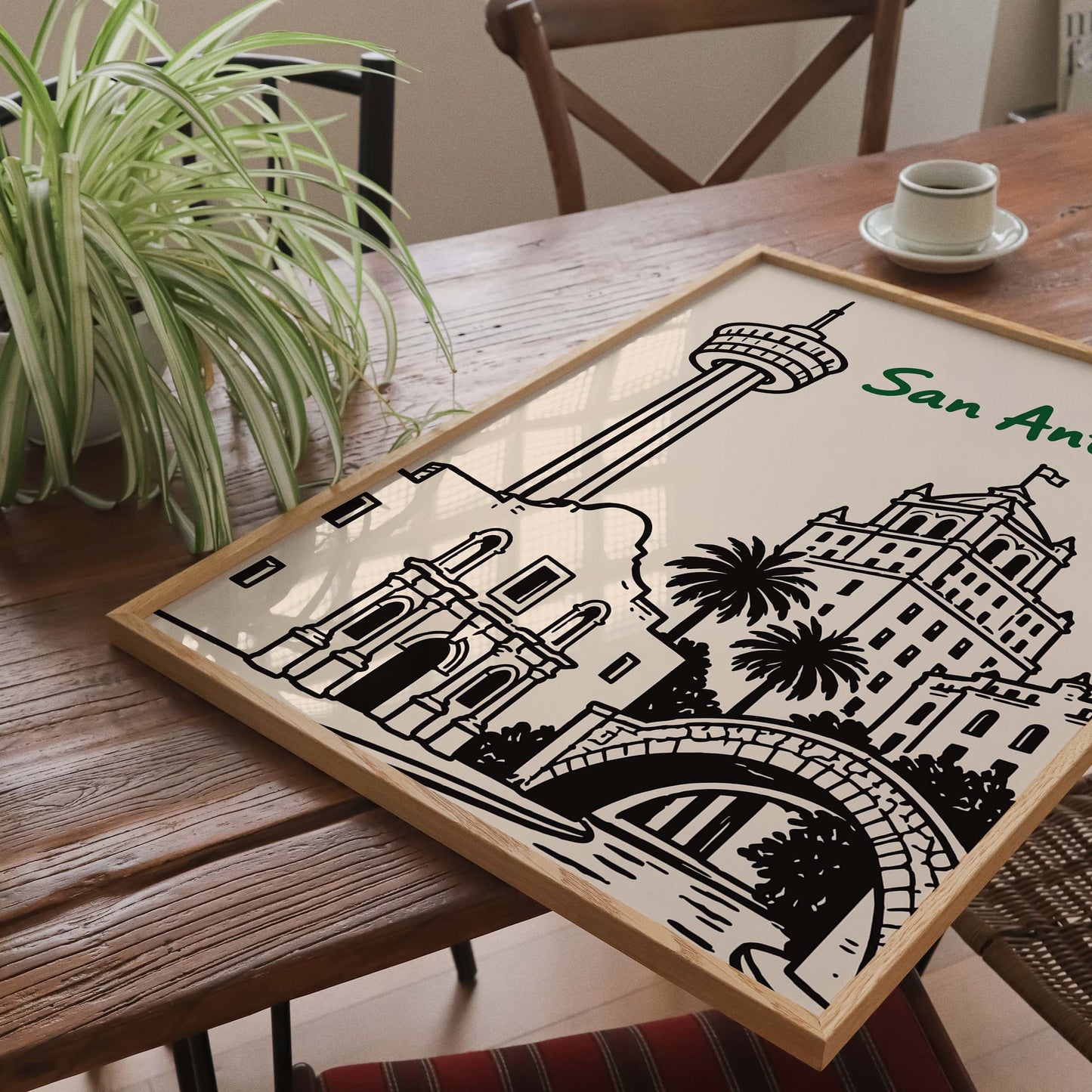 San Antonio River Walk Skyline Poster
