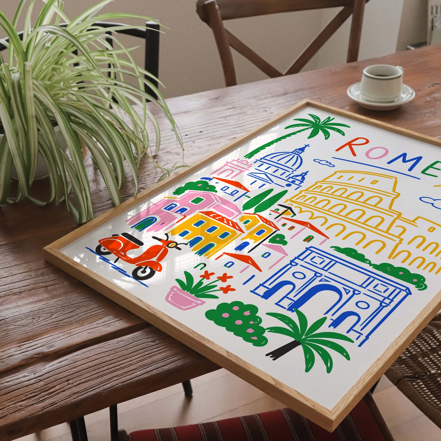 Rome Travel Landmarks Wall Print