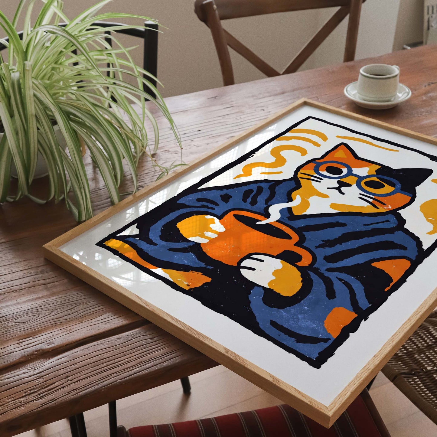 Cozy Coffee Cat Print