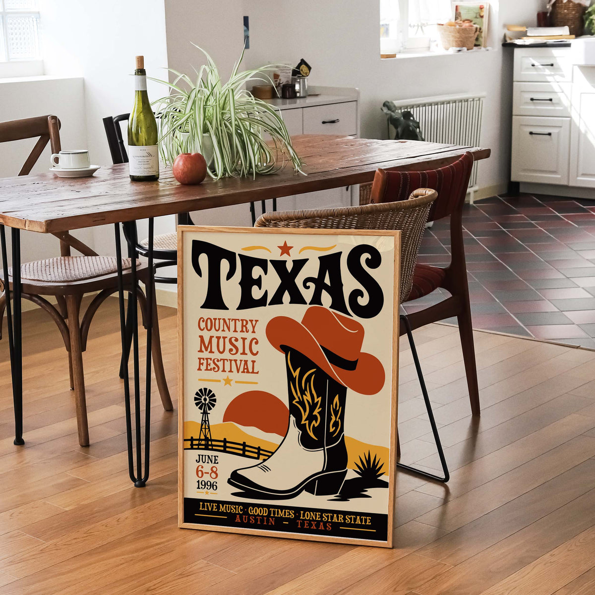 Texas Country Festival Living Room Print