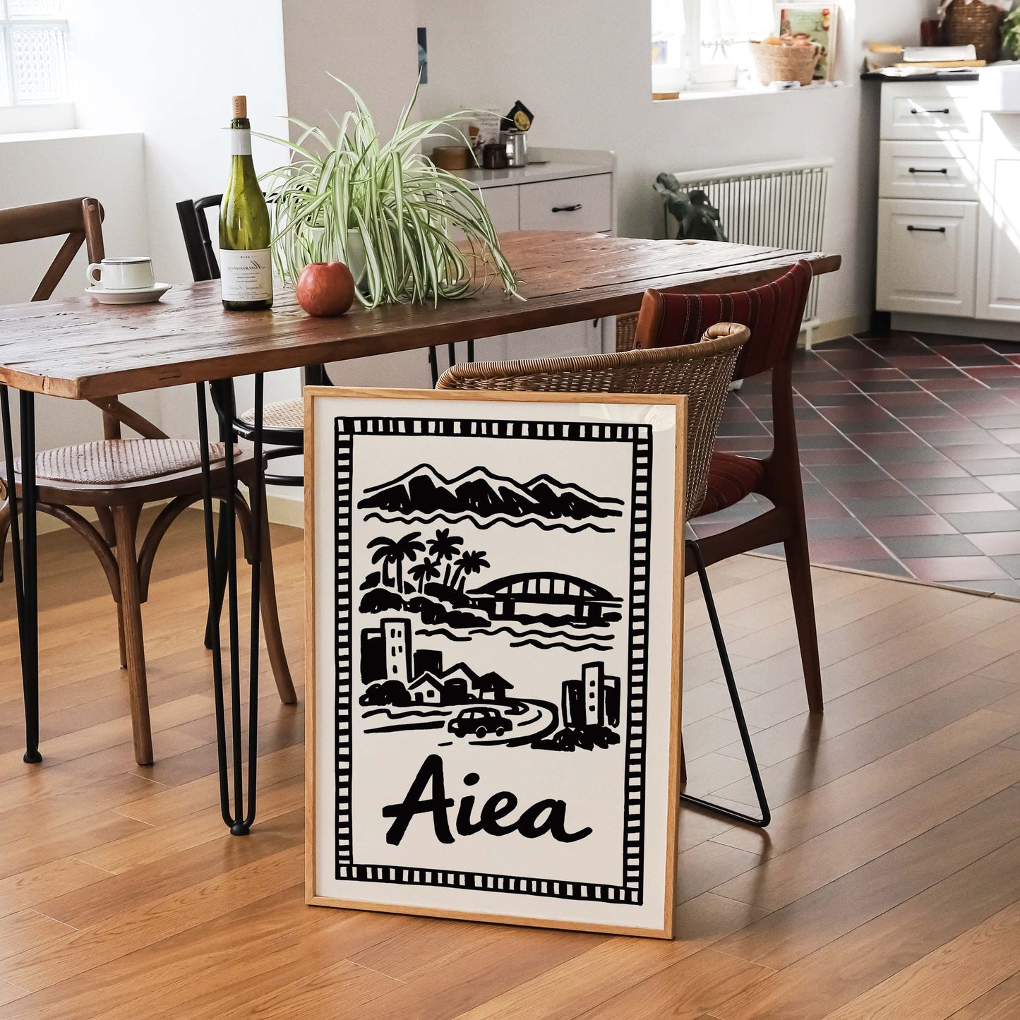 Aiea Hawaii Cityscape Poster Print